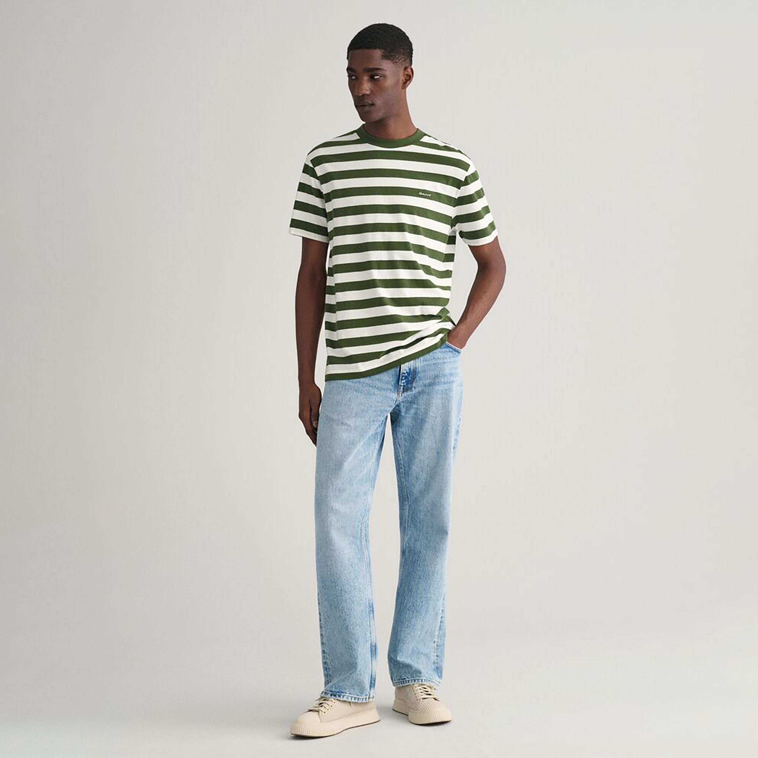 تي شيرت مخطط بأكمام قصيرة ورقبة دائرية من غانت-men-clothing-tshirtsandpolos-tshirts-image-5