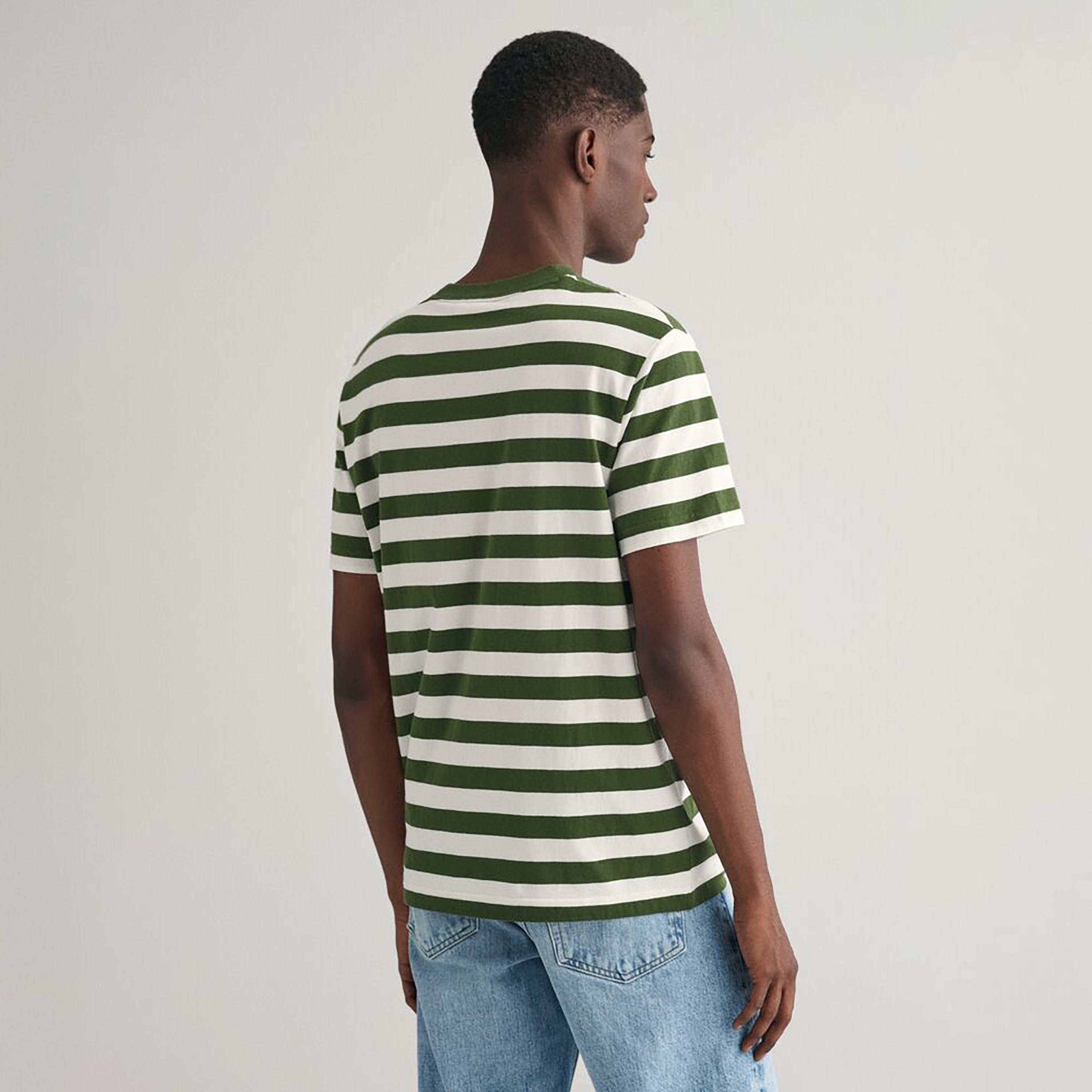تي شيرت مخطط بأكمام قصيرة ورقبة دائرية من غانت-men-clothing-tshirtsandpolos-tshirts-image-6