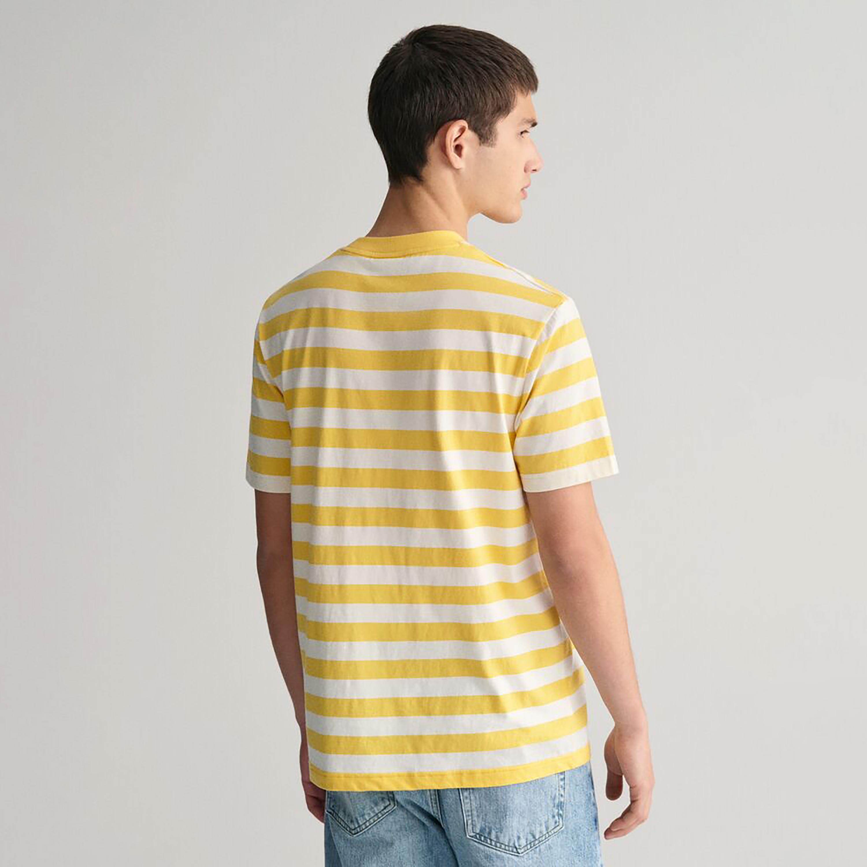 تي شيرت مخطط بأكمام قصيرة ورقبة دائرية من غانت-men-clothing-tshirtsandpolos-tshirts-image-15