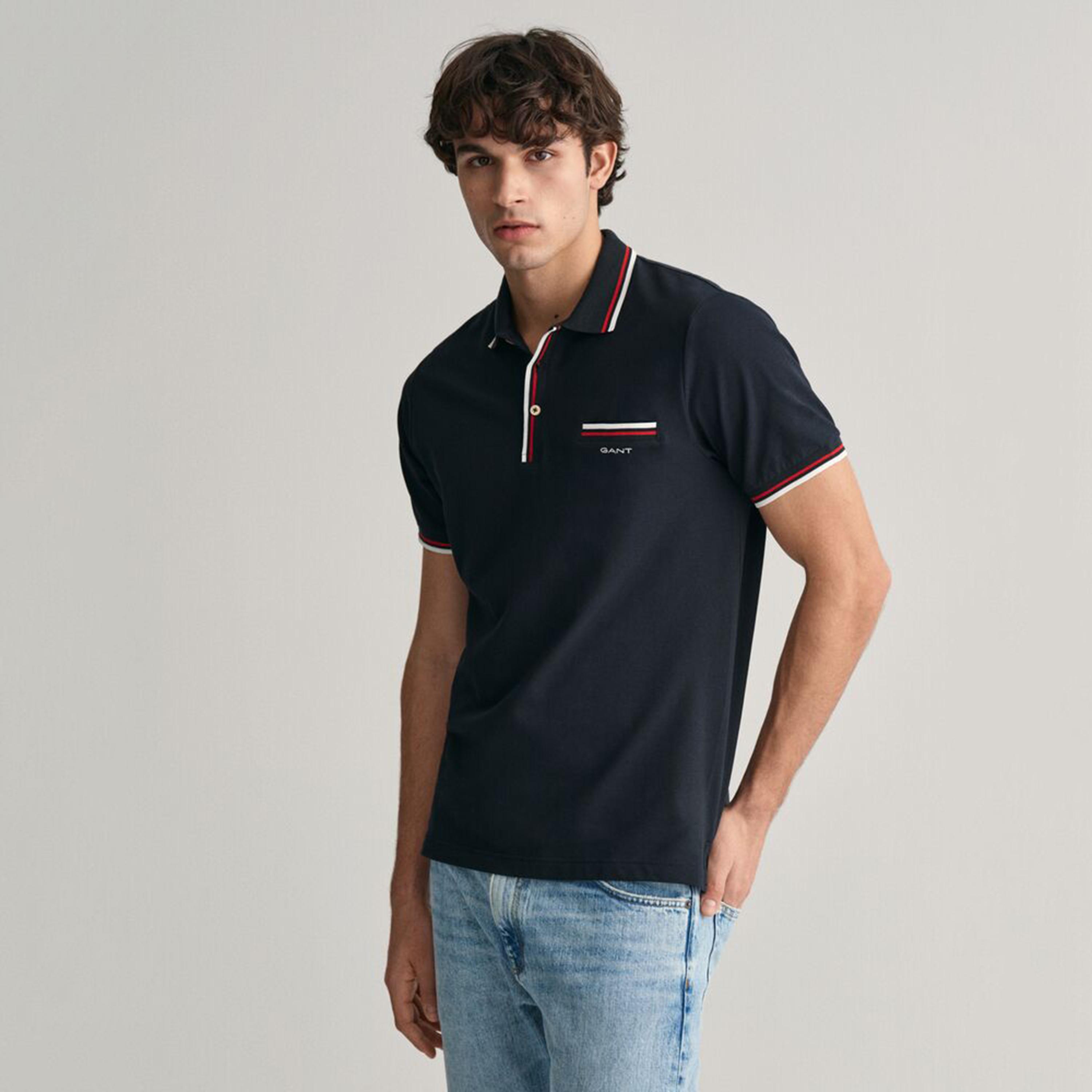 تيشيرت بولو رجالي بياقة سادة وأكمام قصيرة من جانت.-men-clothing-tshirtsandpolos-polos-image-15