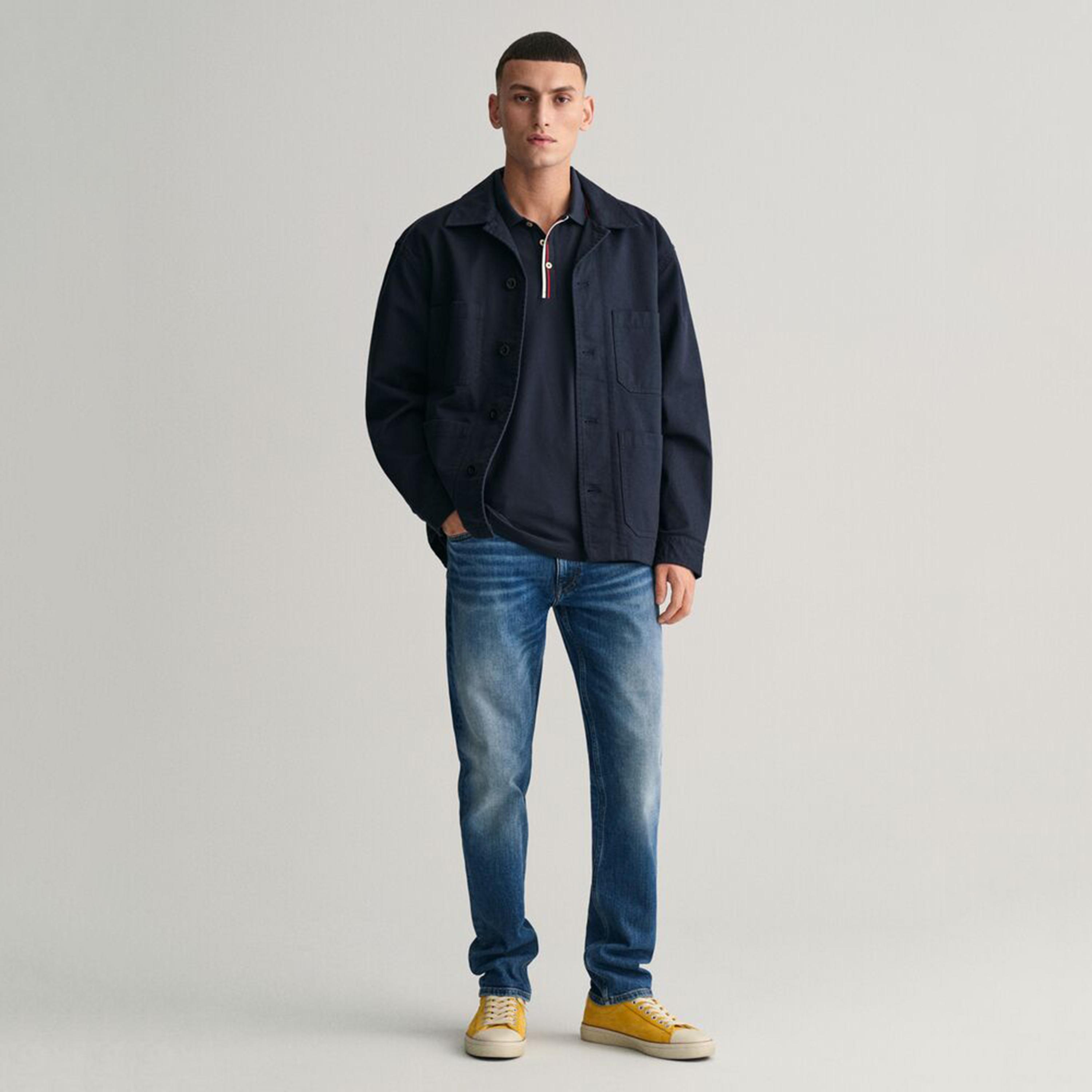 تيشيرت بولو رجالي بياقة سادة وأكمام قصيرة من جانت.-men-clothing-tshirtsandpolos-polos-image-12