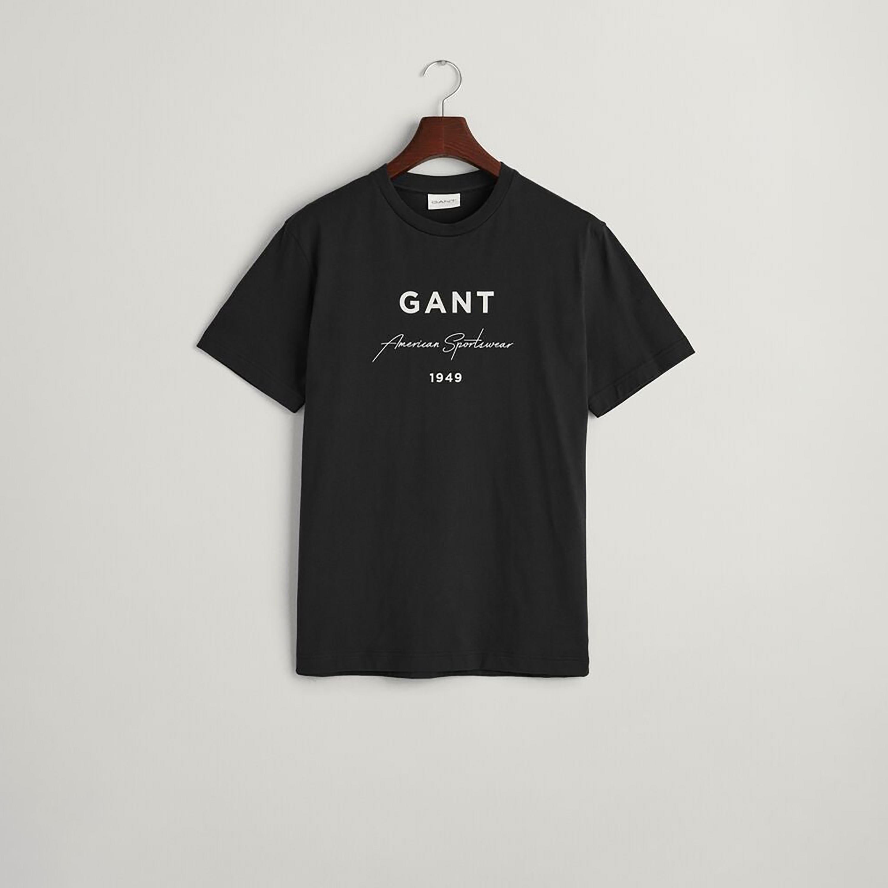 Gant Logo Print Round Neck Short Sleeves Men's T-Shirt-men-clothing-tshirtsandpolos-tshirts-image-5