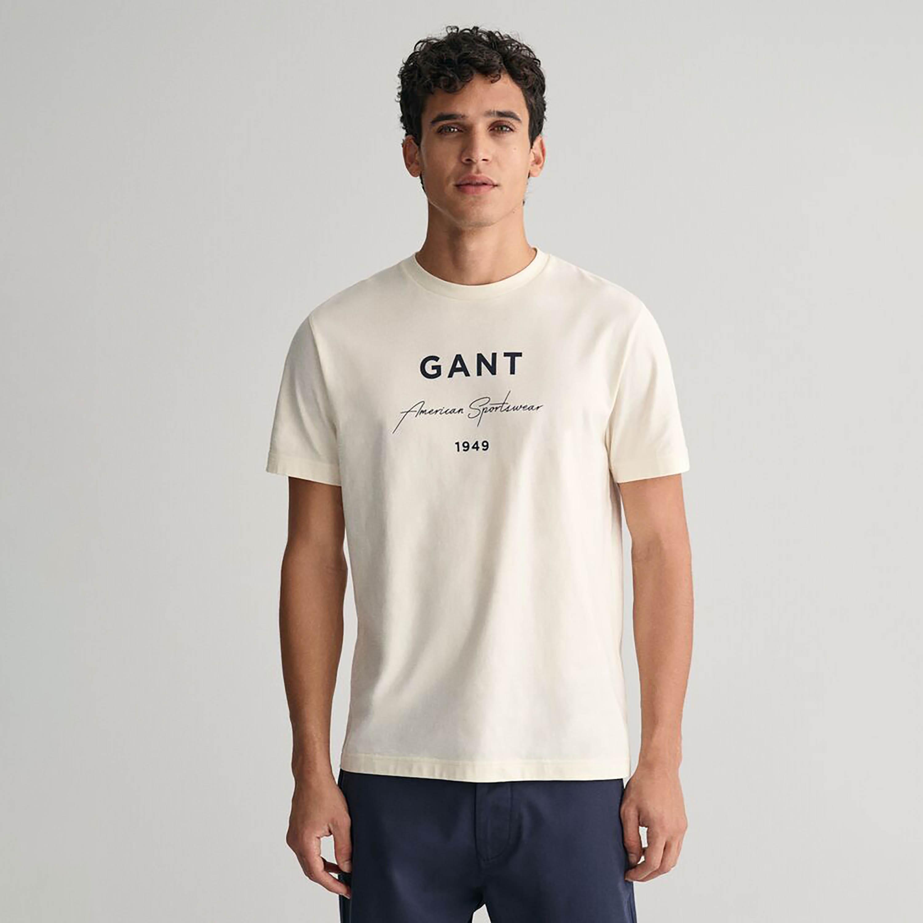 Gant Logo Print Round Neck Short Sleeves Men's T-Shirt-men-clothing-tshirtsandpolos-tshirts-image-11
