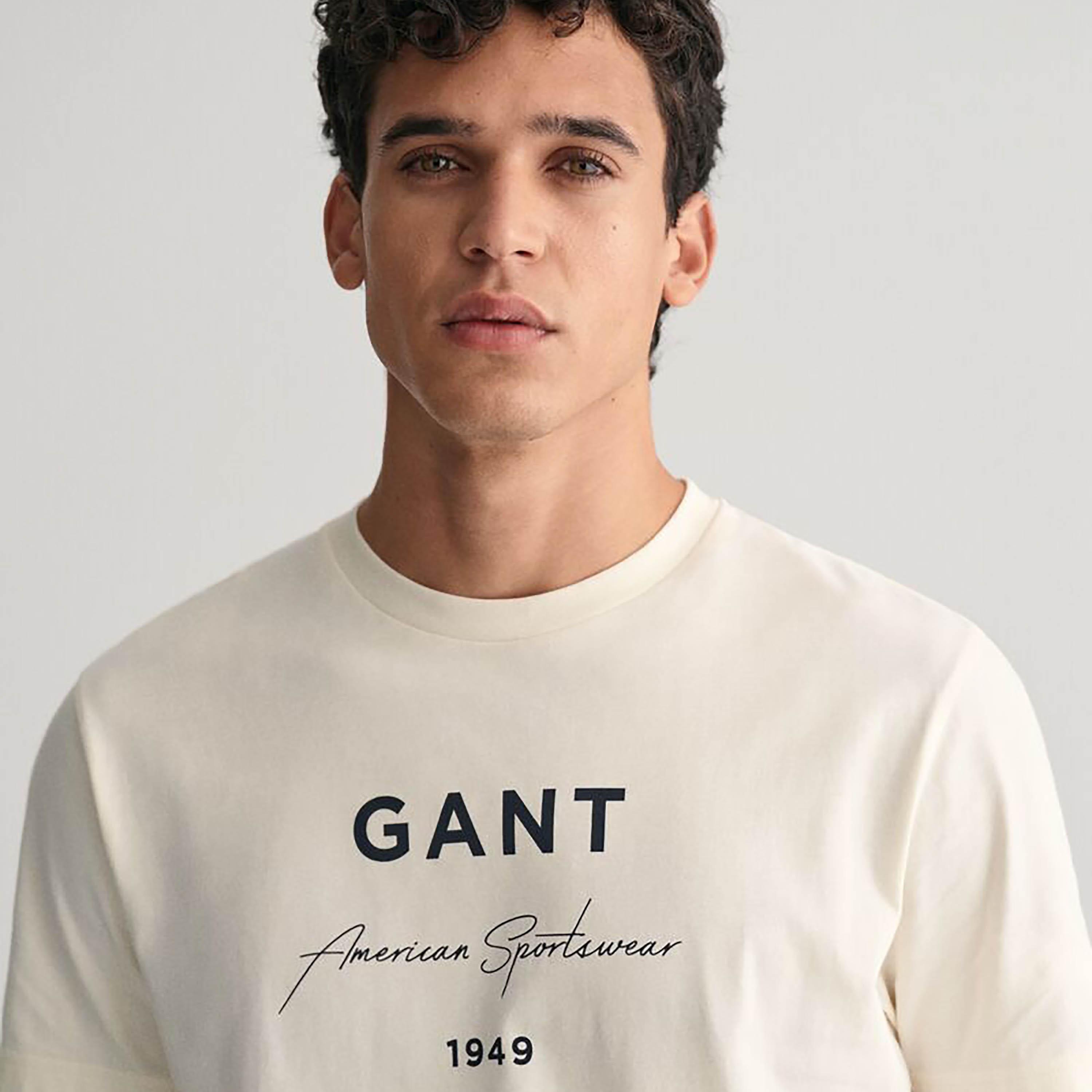 Gant Logo Print Round Neck Short Sleeves Men's T-Shirt-men-clothing-tshirtsandpolos-tshirts-image-13