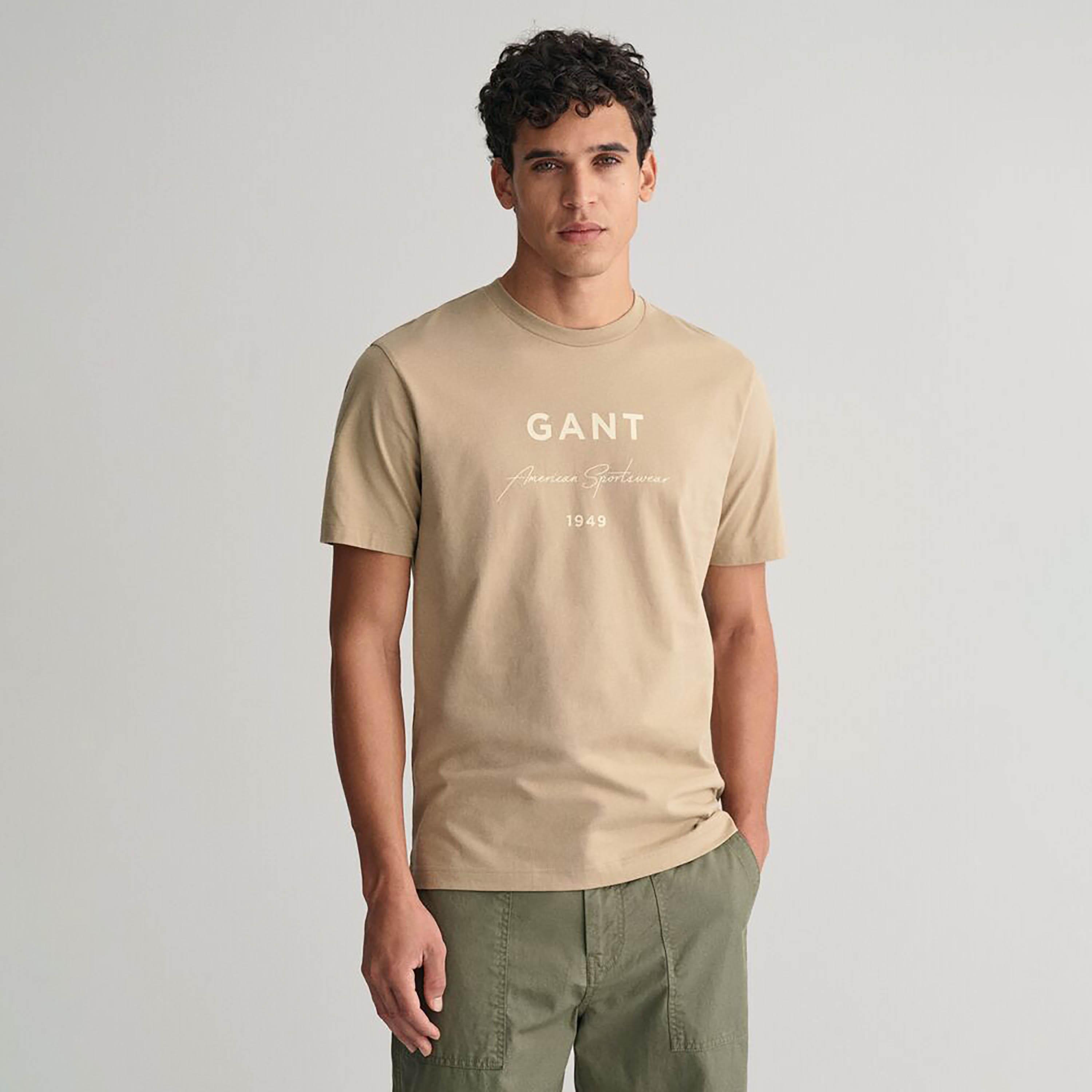 Gant Logo Print Round Neck Short Sleeves Men's T-Shirt-men-clothing-tshirtsandpolos-tshirts-image-16