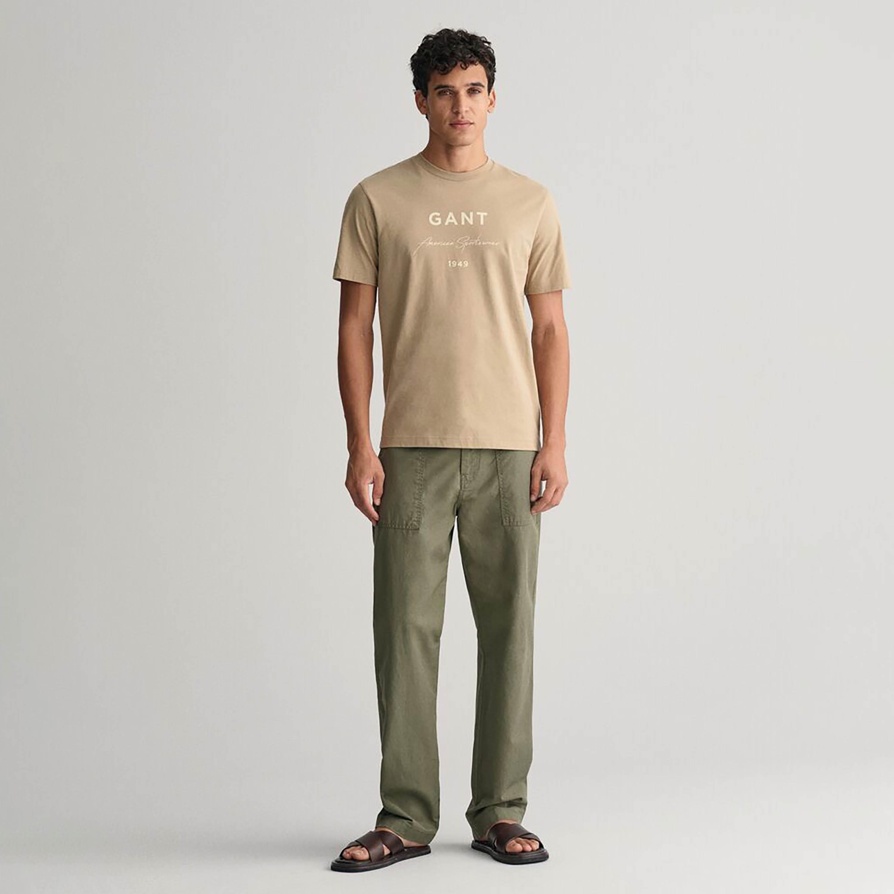 Gant Logo Print Round Neck Short Sleeves Men's T-Shirt-men-clothing-tshirtsandpolos-tshirts-image-17