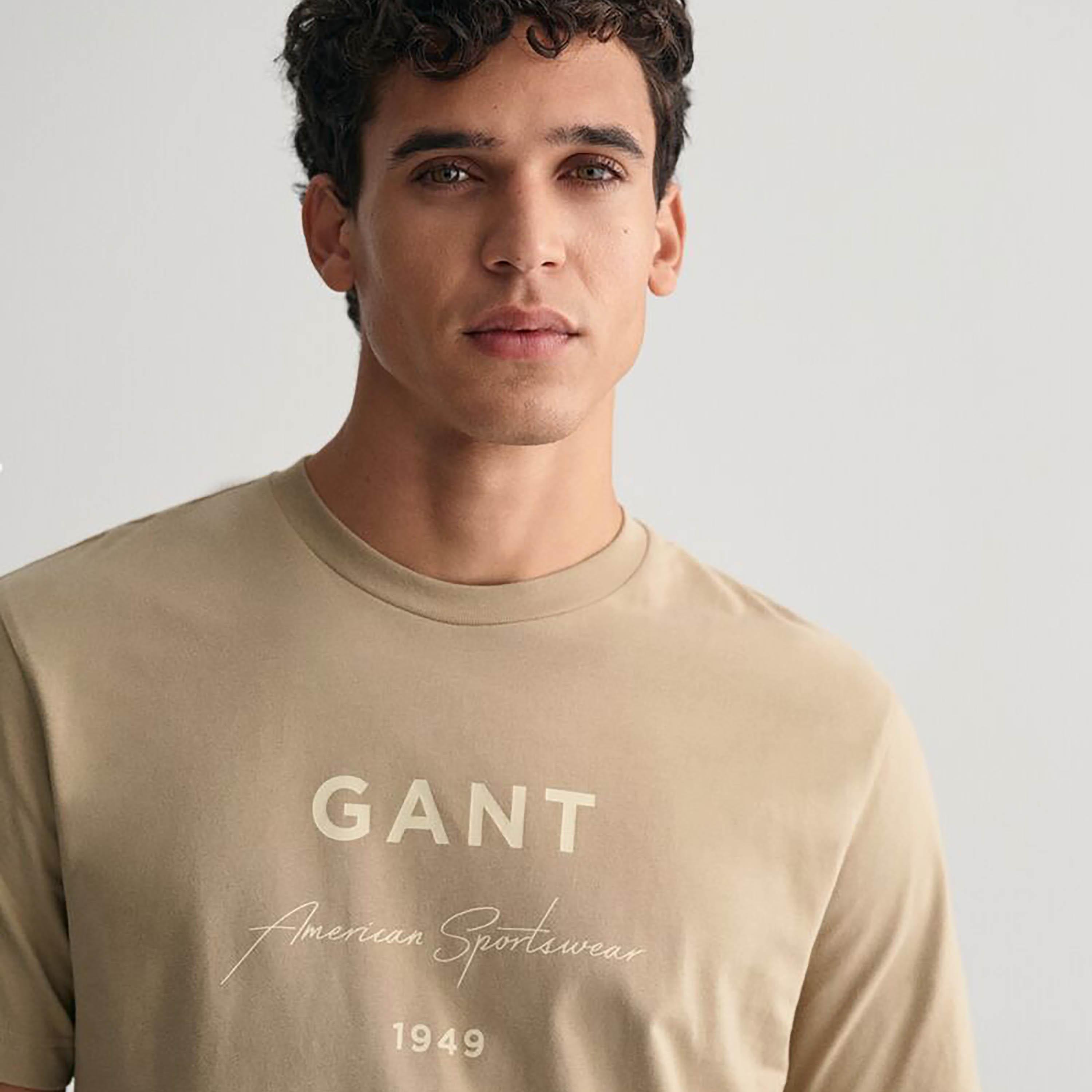 Gant Logo Print Round Neck Short Sleeves Men's T-Shirt-men-clothing-tshirtsandpolos-tshirts-image-18