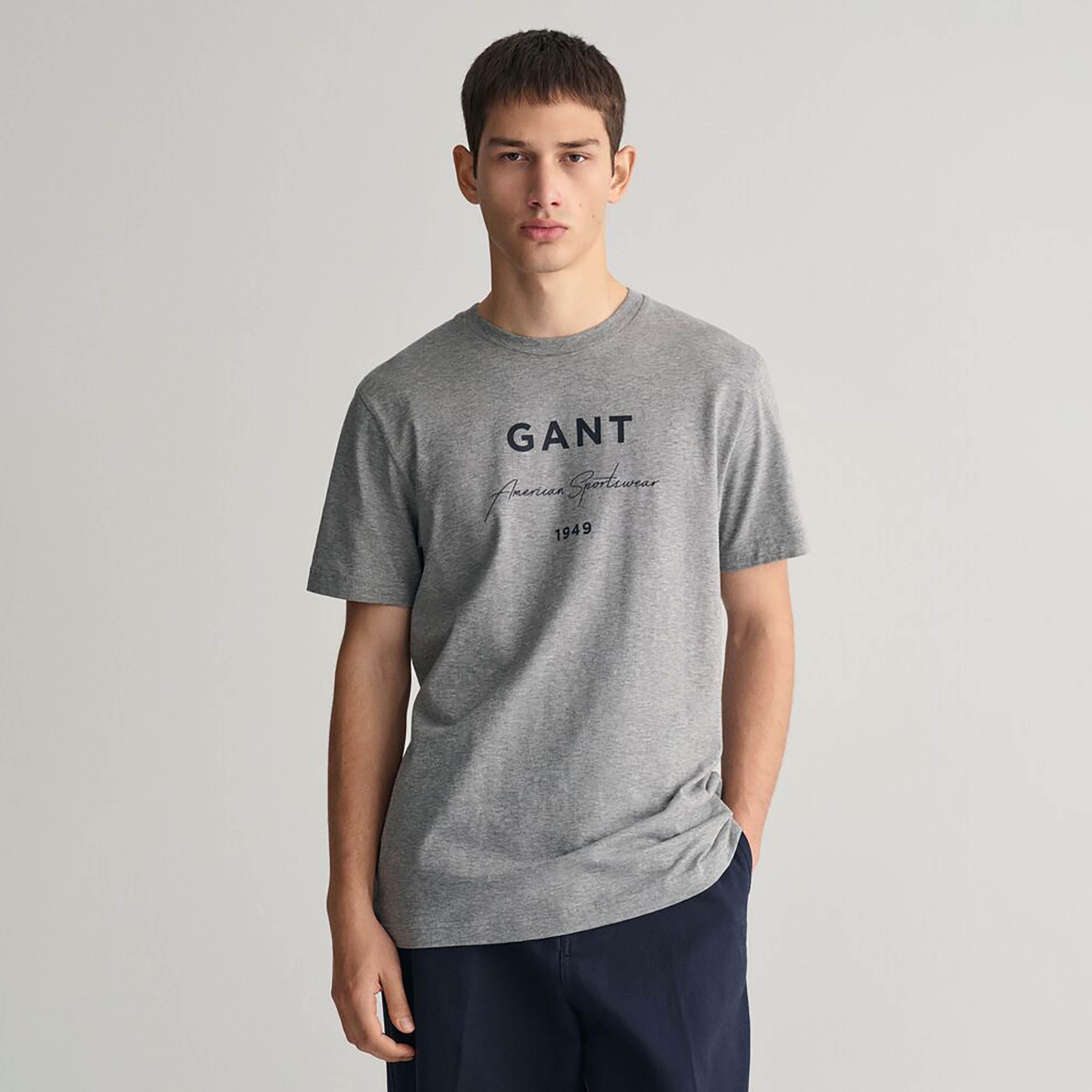 Gant Logo Print Round Neck Short Sleeves Men's T-Shirt-men-clothing-tshirtsandpolos-tshirts-image-6