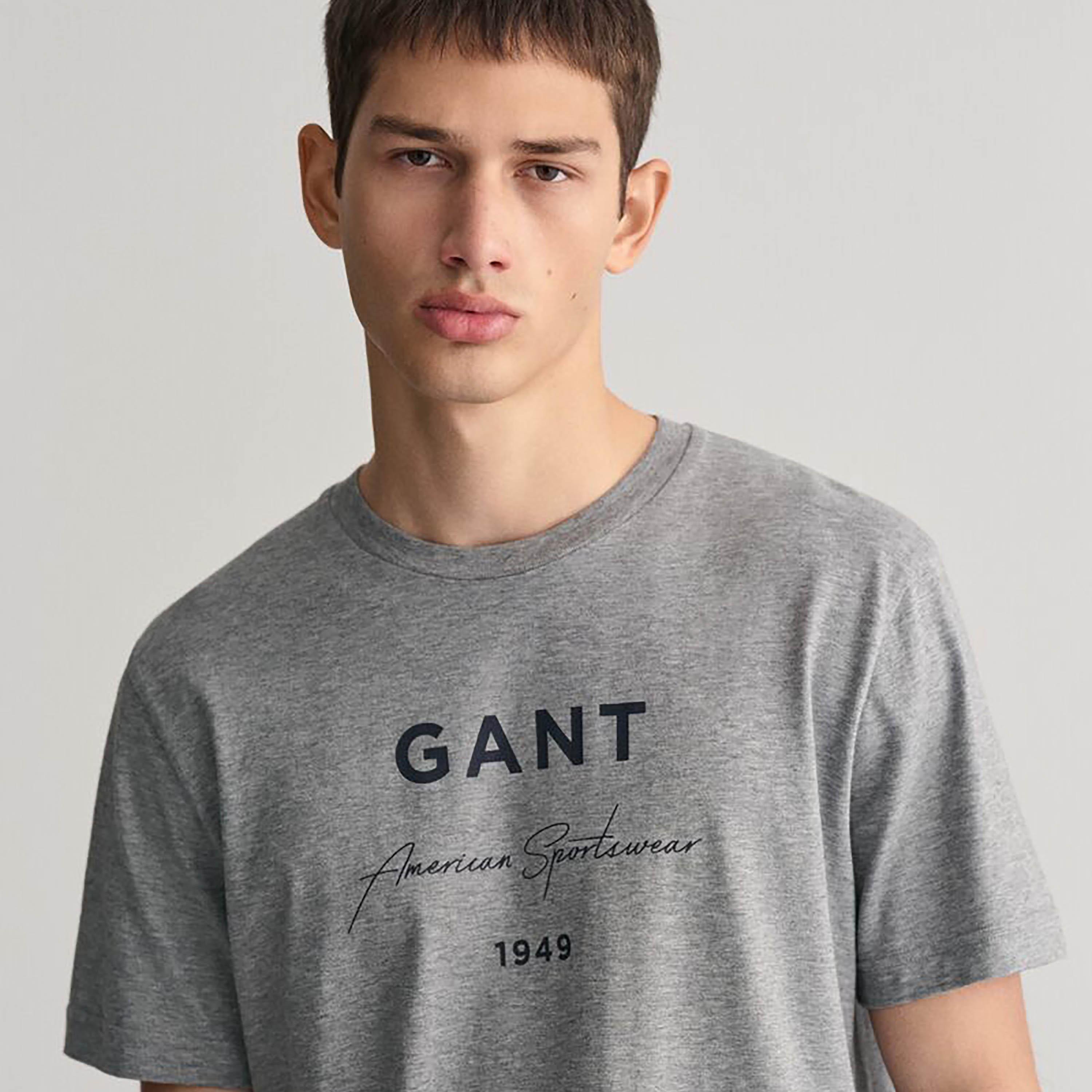 Gant Logo Print Round Neck Short Sleeves Men's T-Shirt-men-clothing-tshirtsandpolos-tshirts-image-8