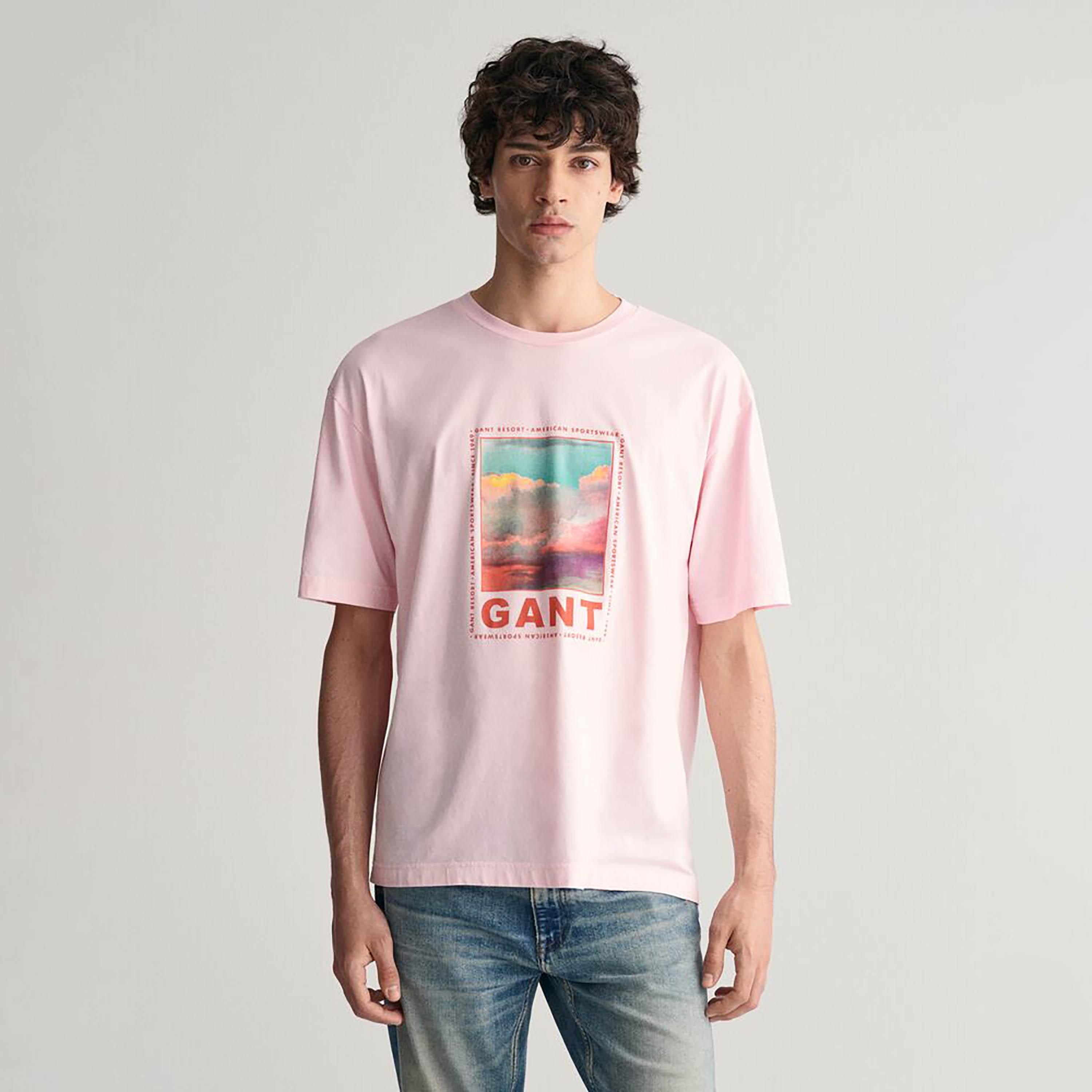 تي شيرت رجالي بأكمام قصيرة ورقبة دائرية وطبعة جرافيك من Gant-men-clothing-tshirtsandpolos-tshirts-image-1