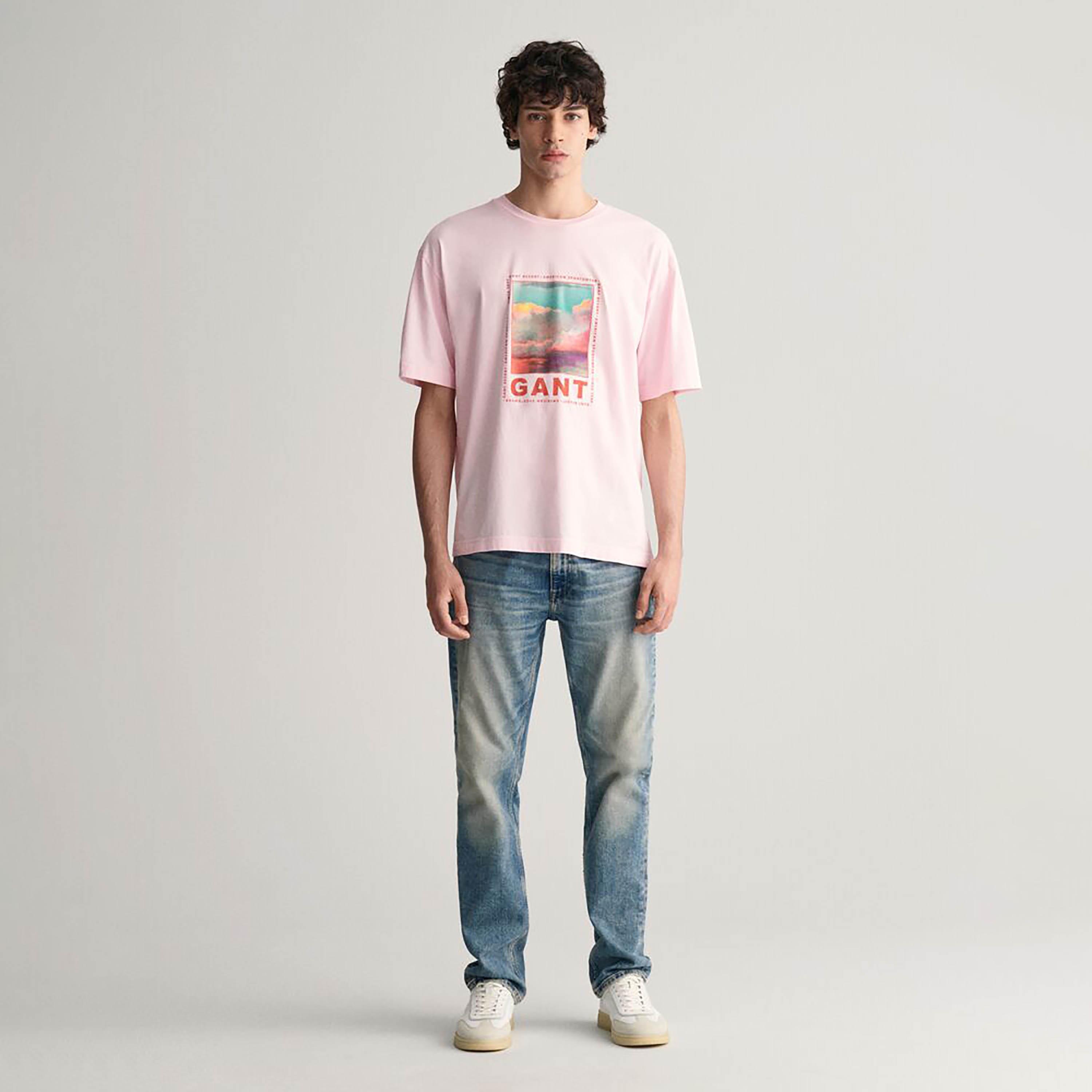 تي شيرت رجالي بأكمام قصيرة ورقبة دائرية وطبعة جرافيك من Gant-men-clothing-tshirtsandpolos-tshirts-image-2
