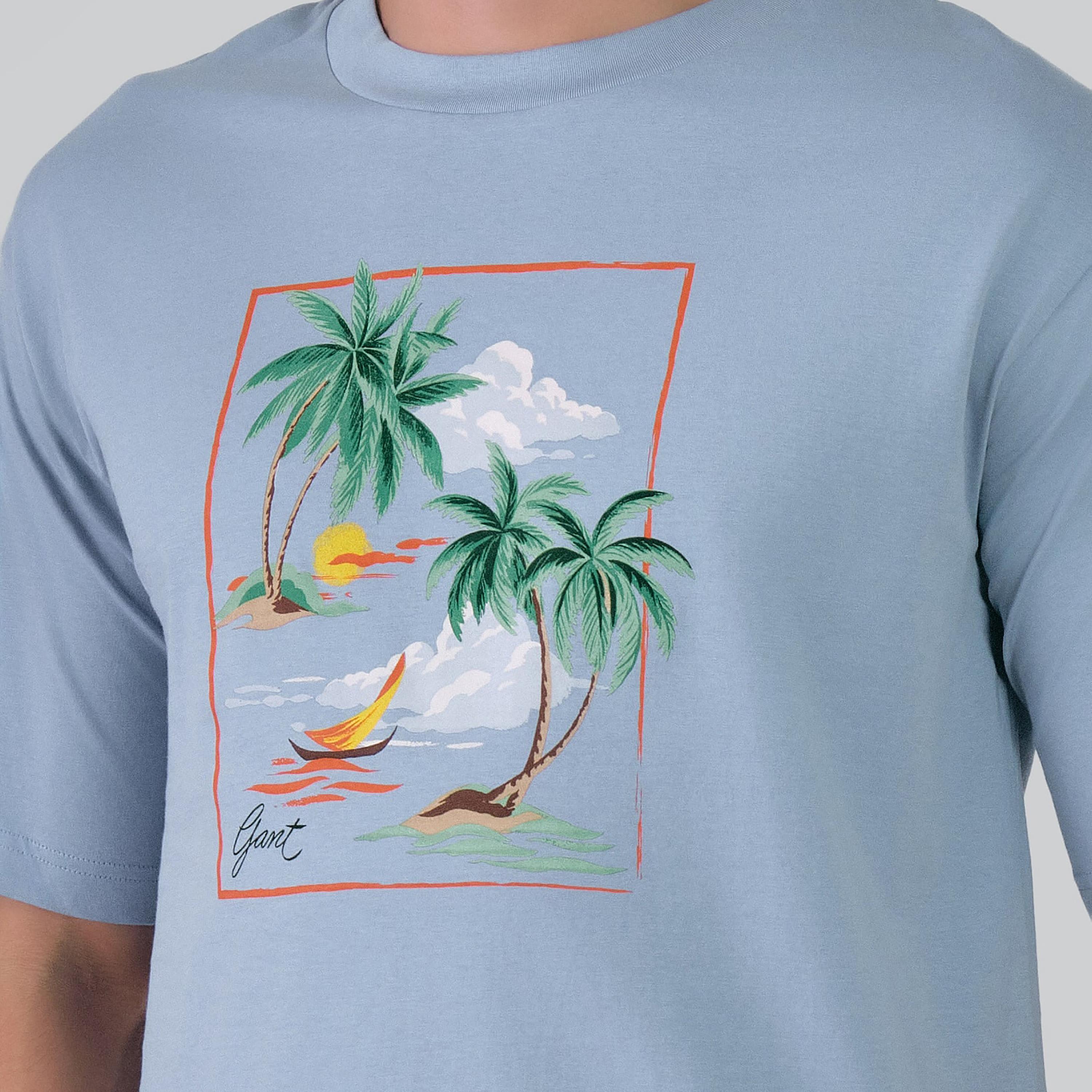تي شيرت رجالي بأكمام قصيرة ورقبة دائرية وطبعة استوائية من غانت-men-clothing-tshirtsandpolos-tshirts-image-5