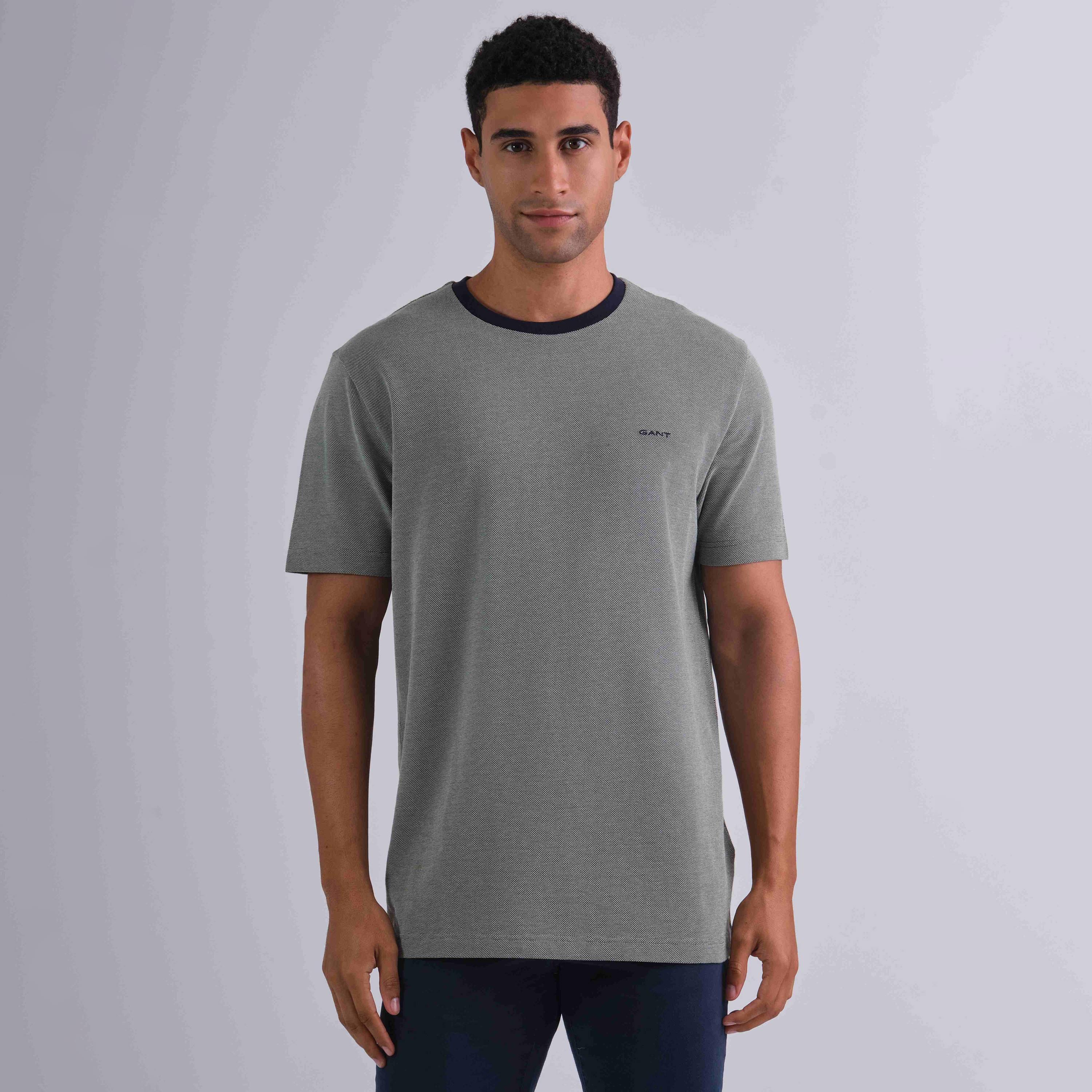 Gant Textured Round Neck Short Sleeves Men's T-Shirt-men-clothing-tshirtsandpolos-tshirts-image-1