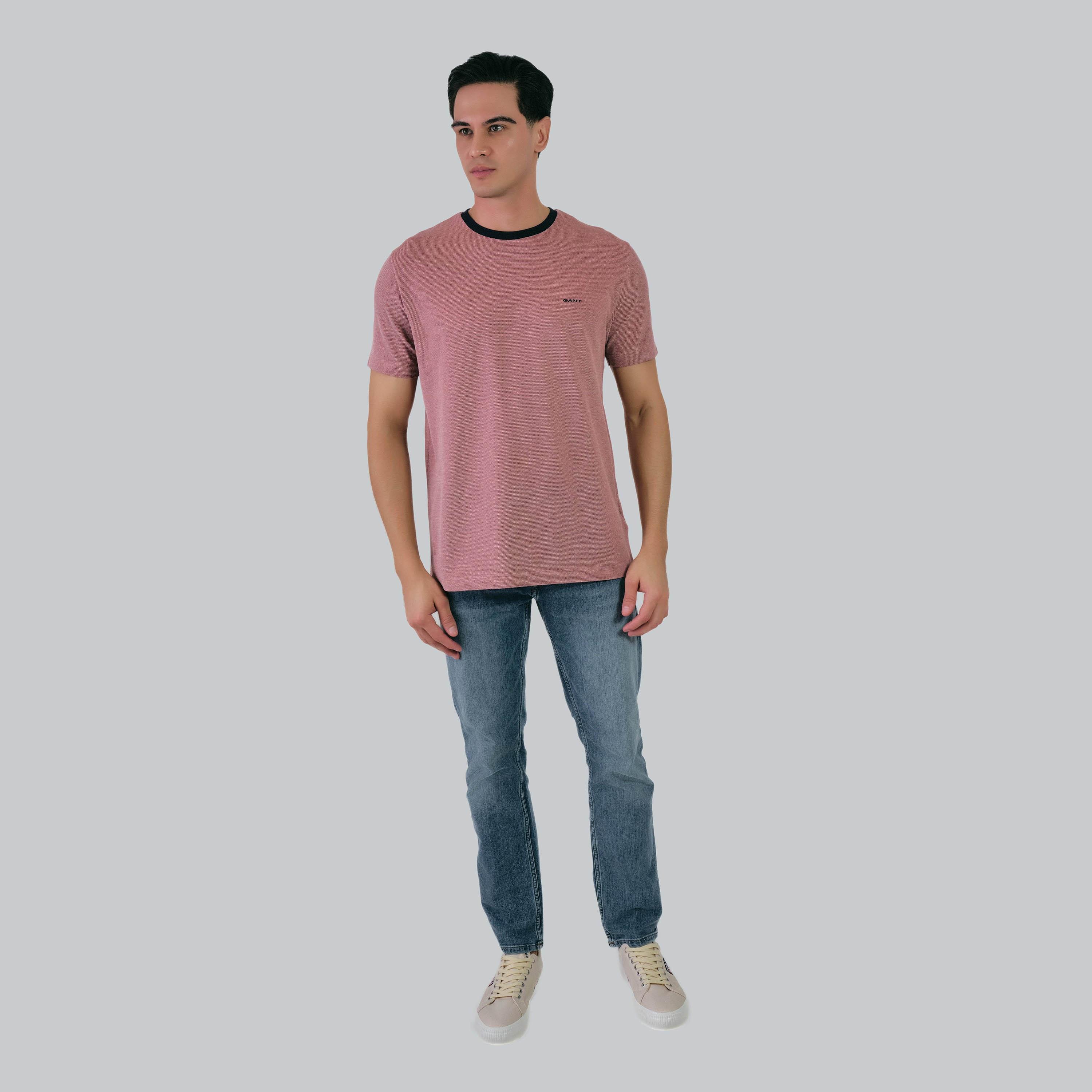 Gant Textured Round Neck Short Sleeves Men's T-Shirt-men-clothing-tshirtsandpolos-tshirts-image-9