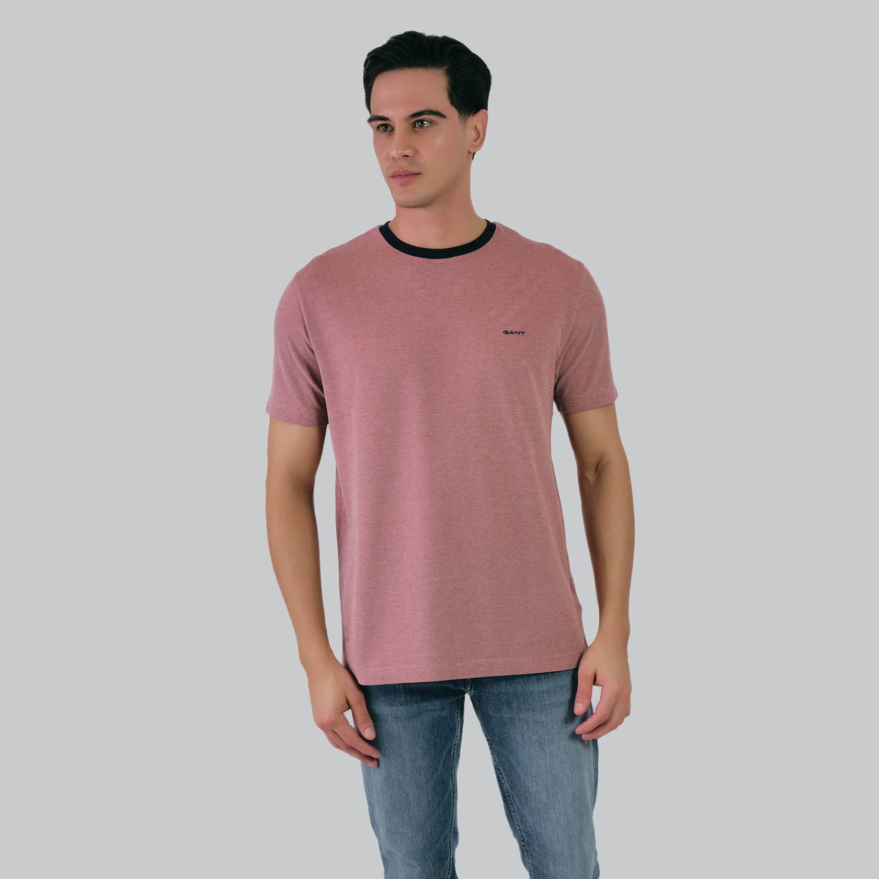 Gant Textured Round Neck Short Sleeves Men's T-Shirt-men-clothing-tshirtsandpolos-tshirts-image-12