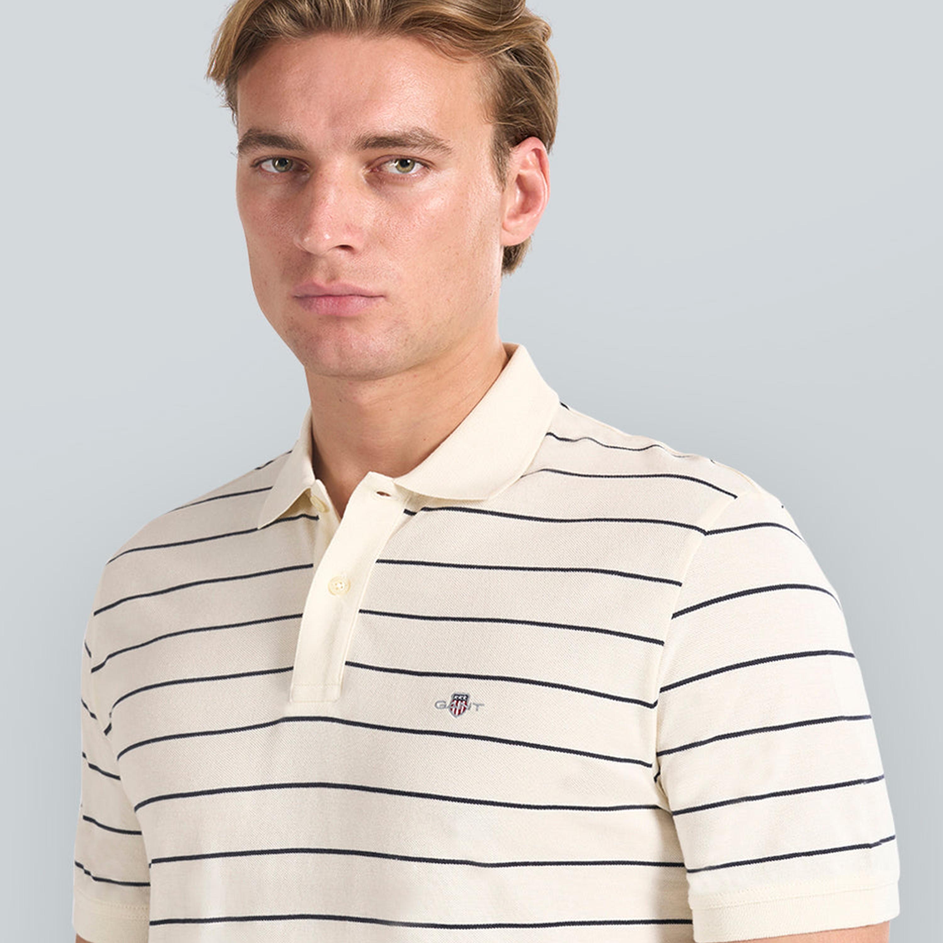 Gant Striped Collared Short Sleeves Men's Polo T-Shirt-men-clothing-tshirtsandpolos-polos-image-3