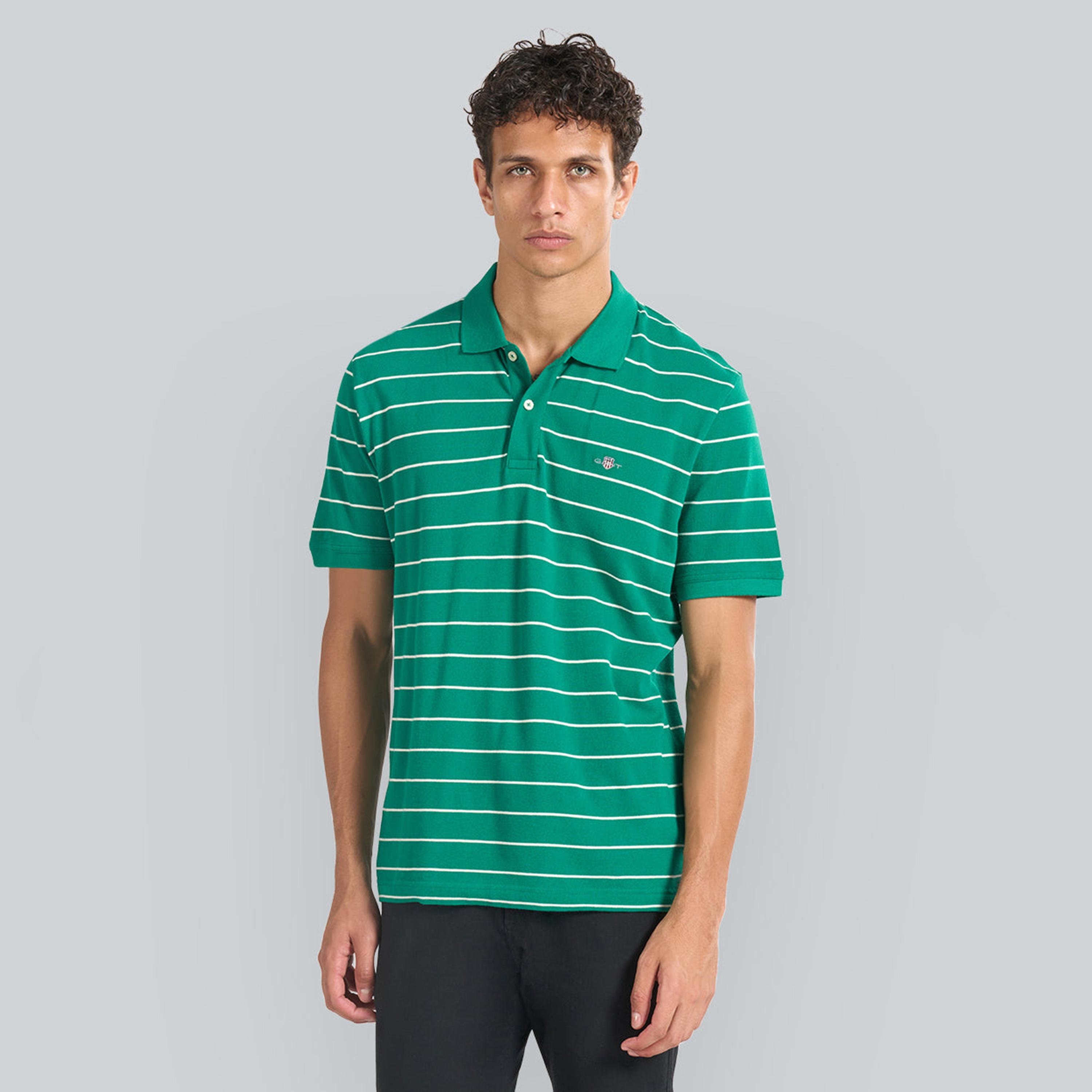 تيشيرت بولو رجالي بياقة مخططة وأكمام قصيرة من جانت.-men-clothing-tshirtsandpolos-polos-image-5