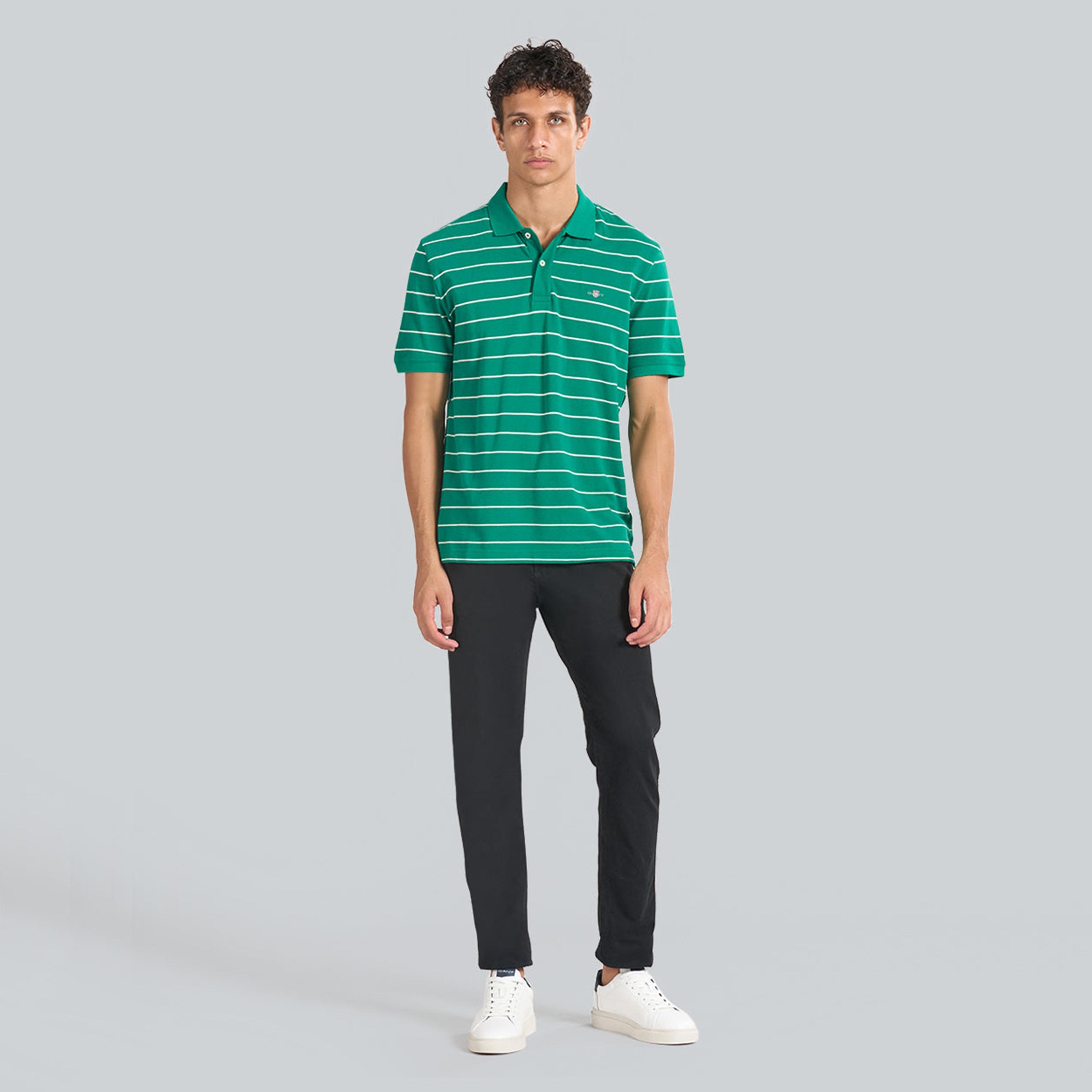 تيشيرت بولو رجالي بياقة مخططة وأكمام قصيرة من جانت.-men-clothing-tshirtsandpolos-polos-image-6