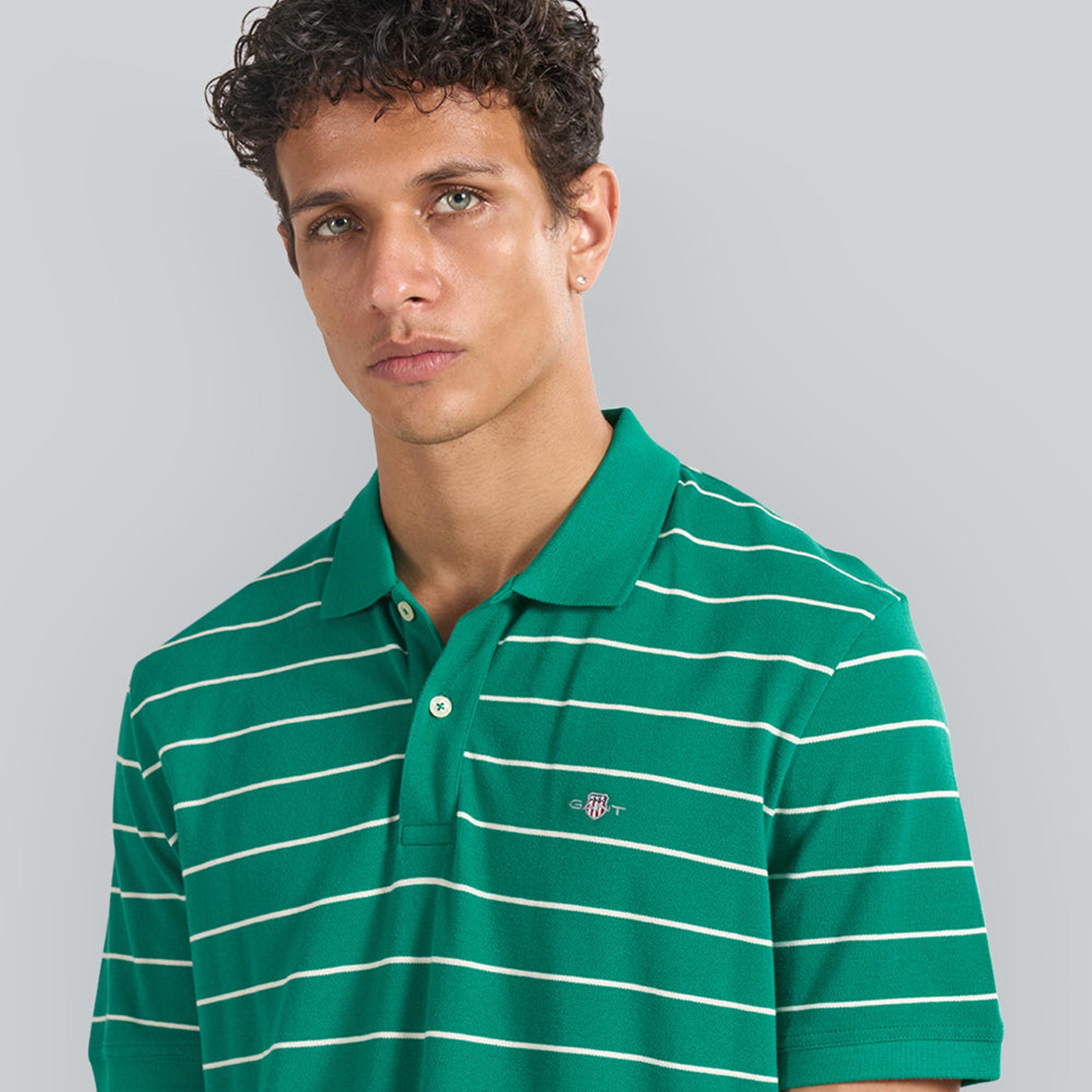 تيشيرت بولو رجالي بياقة مخططة وأكمام قصيرة من جانت.-men-clothing-tshirtsandpolos-polos-image-7