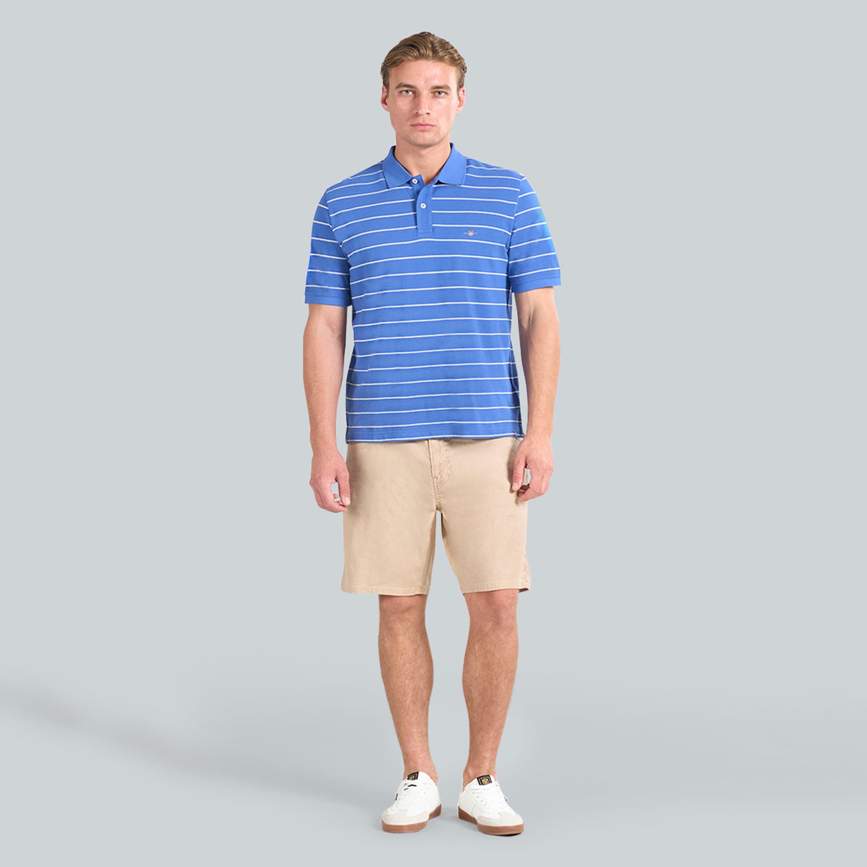 تيشيرت بولو رجالي بياقة مخططة وأكمام قصيرة من جانت.-men-clothing-tshirtsandpolos-polos-image-10