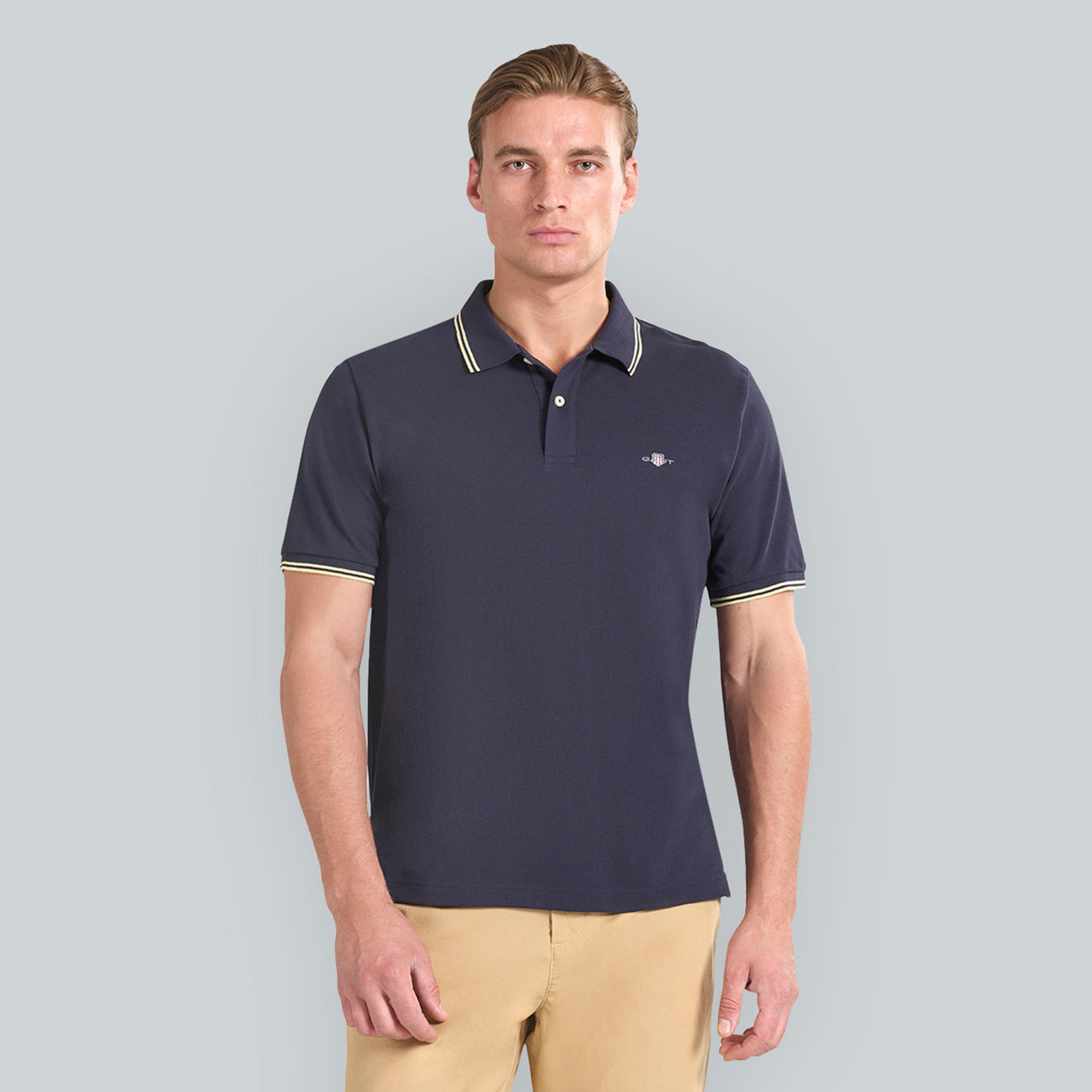 تيشيرت بولو رجالي بياقة سادة وأكمام قصيرة من جانت.-men-clothing-tshirtsandpolos-polos-image-5