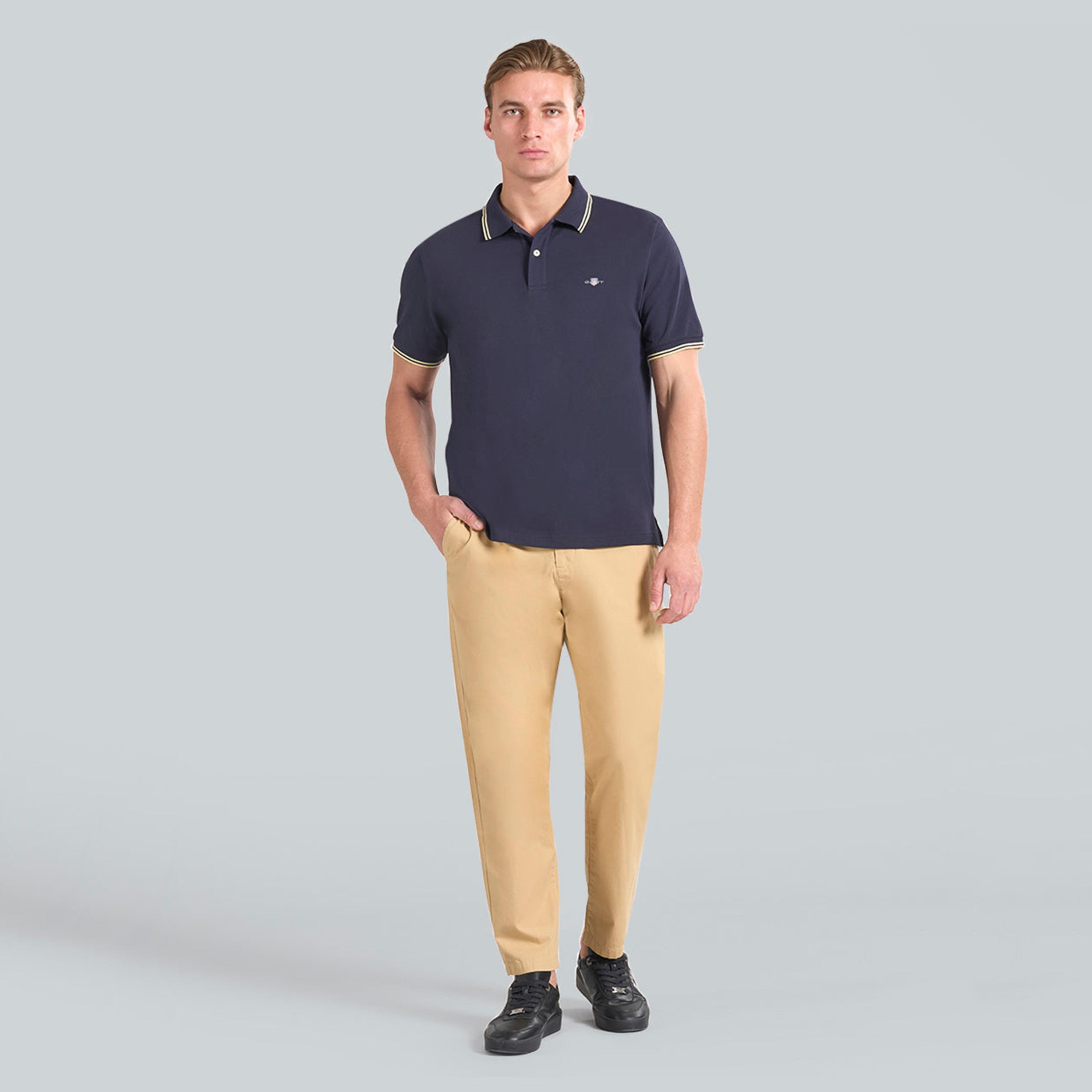 تيشيرت بولو رجالي بياقة سادة وأكمام قصيرة من جانت.-men-clothing-tshirtsandpolos-polos-image-6