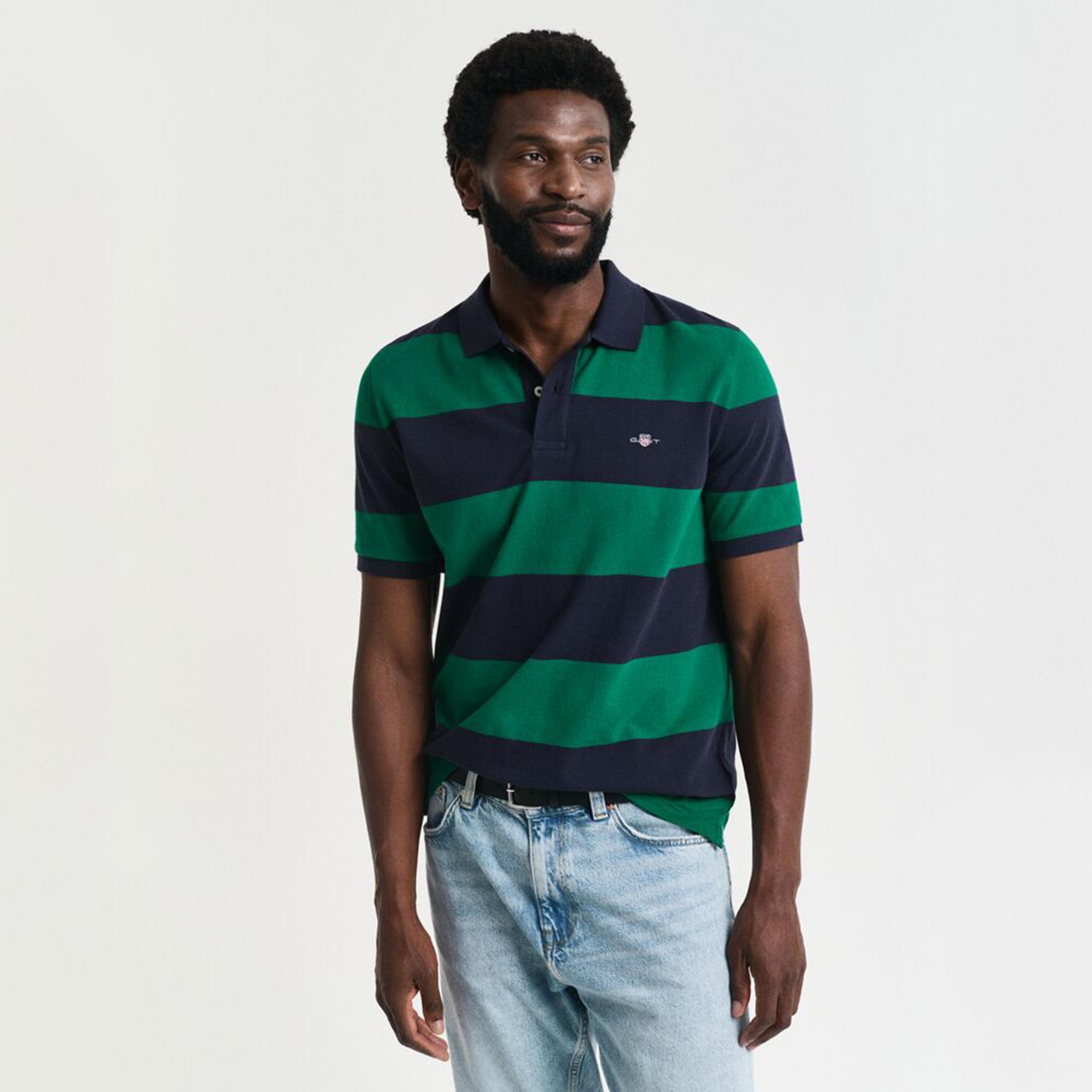 Gant Striped Collared Short Sleeves Men's Polo T-Shirt-men-clothing-tshirtsandpolos-polos-image-1