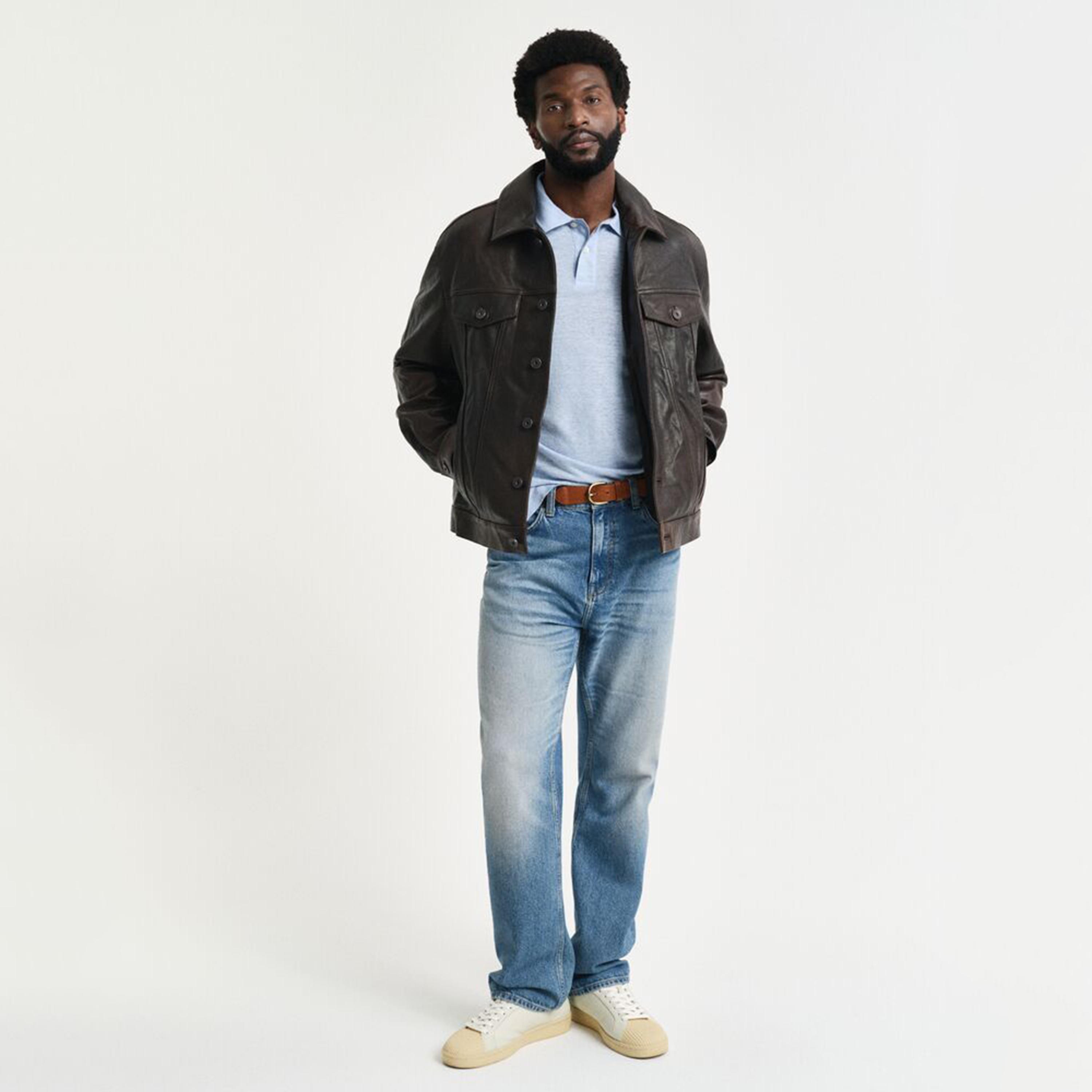 تيشيرت بولو رجالي من الكتان السادة بياقة وأكمام قصيرة من جانت-men-clothing-tshirtsandpolos-polos-image-9