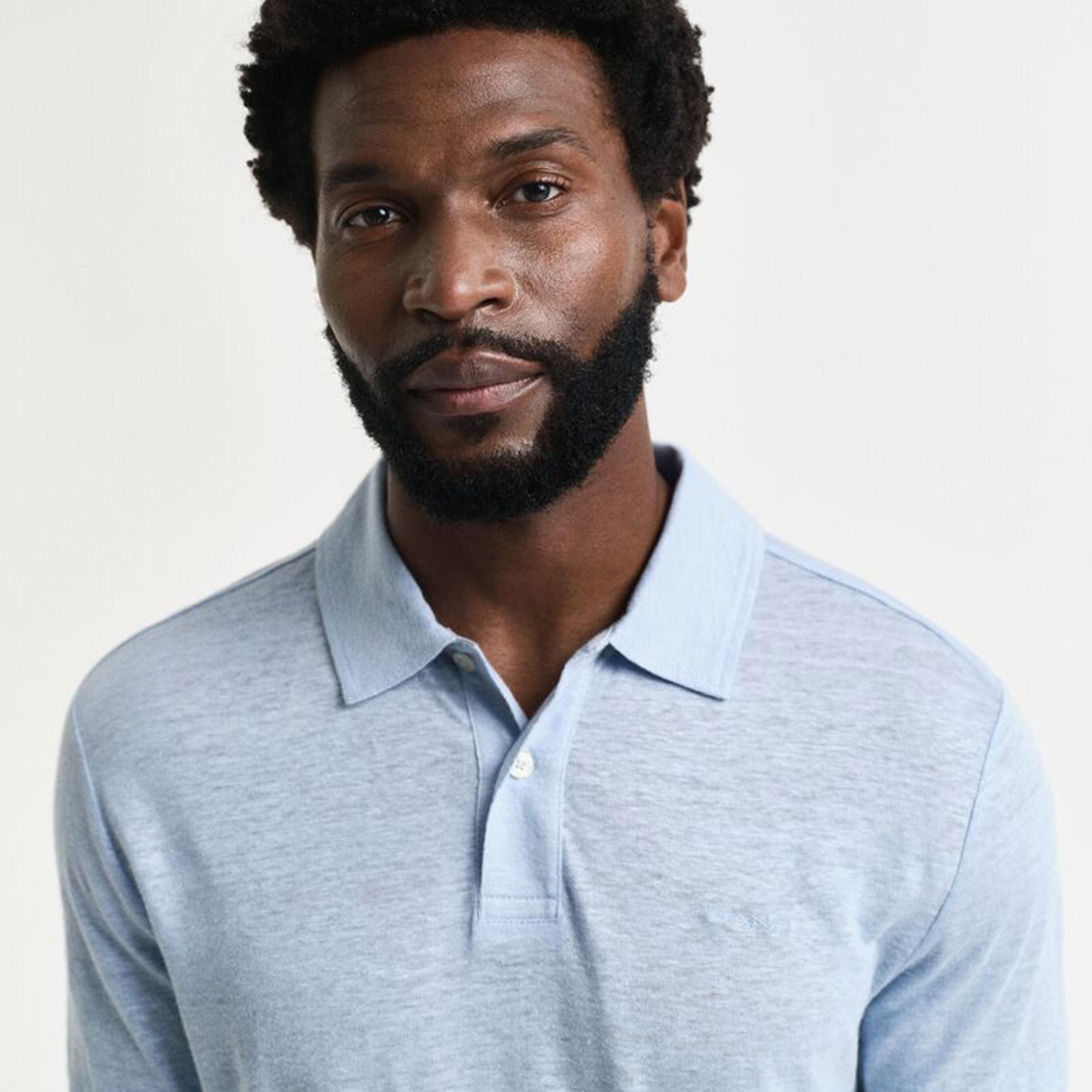 تيشيرت بولو رجالي من الكتان السادة بياقة وأكمام قصيرة من جانت-men-clothing-tshirtsandpolos-polos-image-10