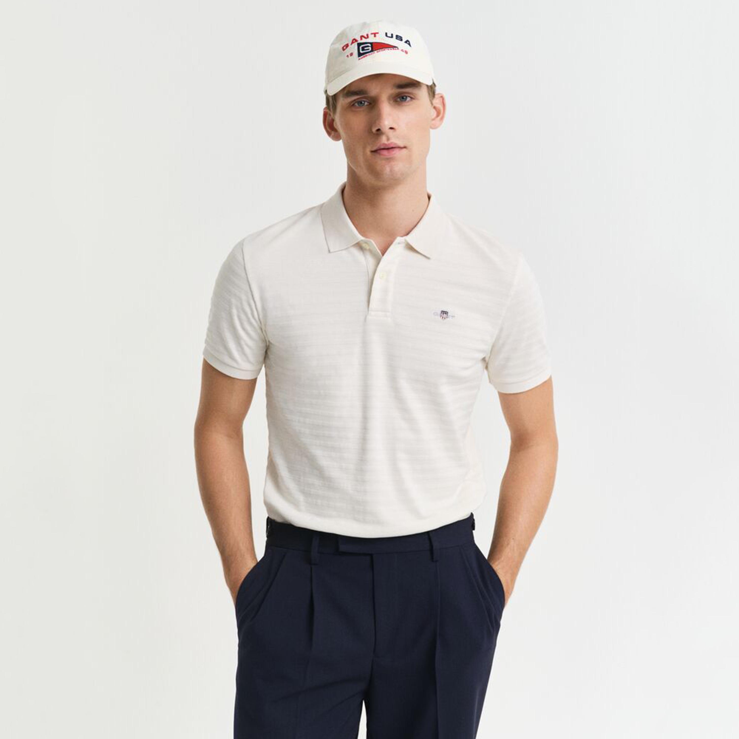 Gant Striped Collared Short Sleeves Men's Polo T-Shirt-men-clothing-tshirtsandpolos-polos-image-1