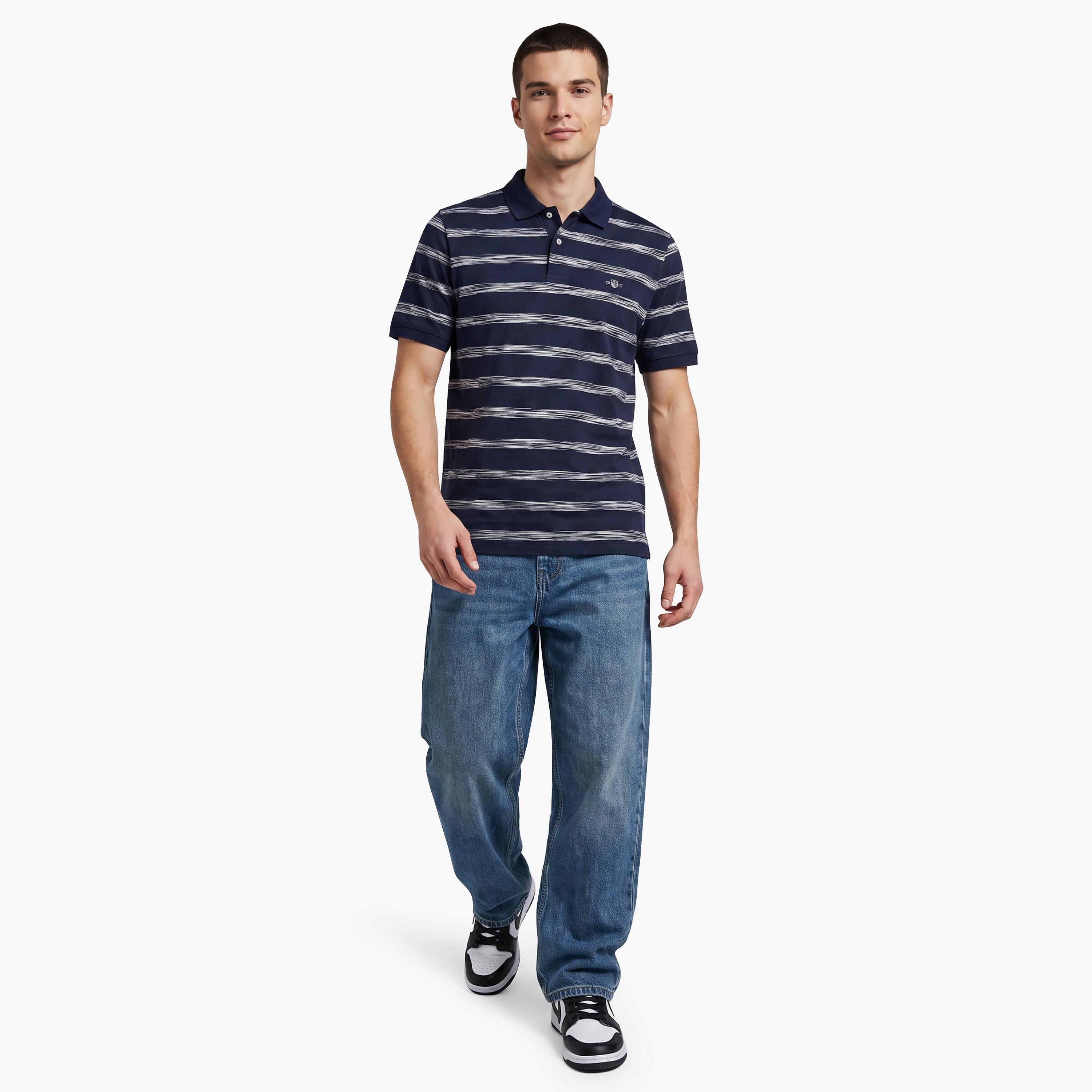 Gant Striped Collared Short Sleeves Men's Polo T-Shirt-men-clothing-tshirtsandpolos-polos-image-2