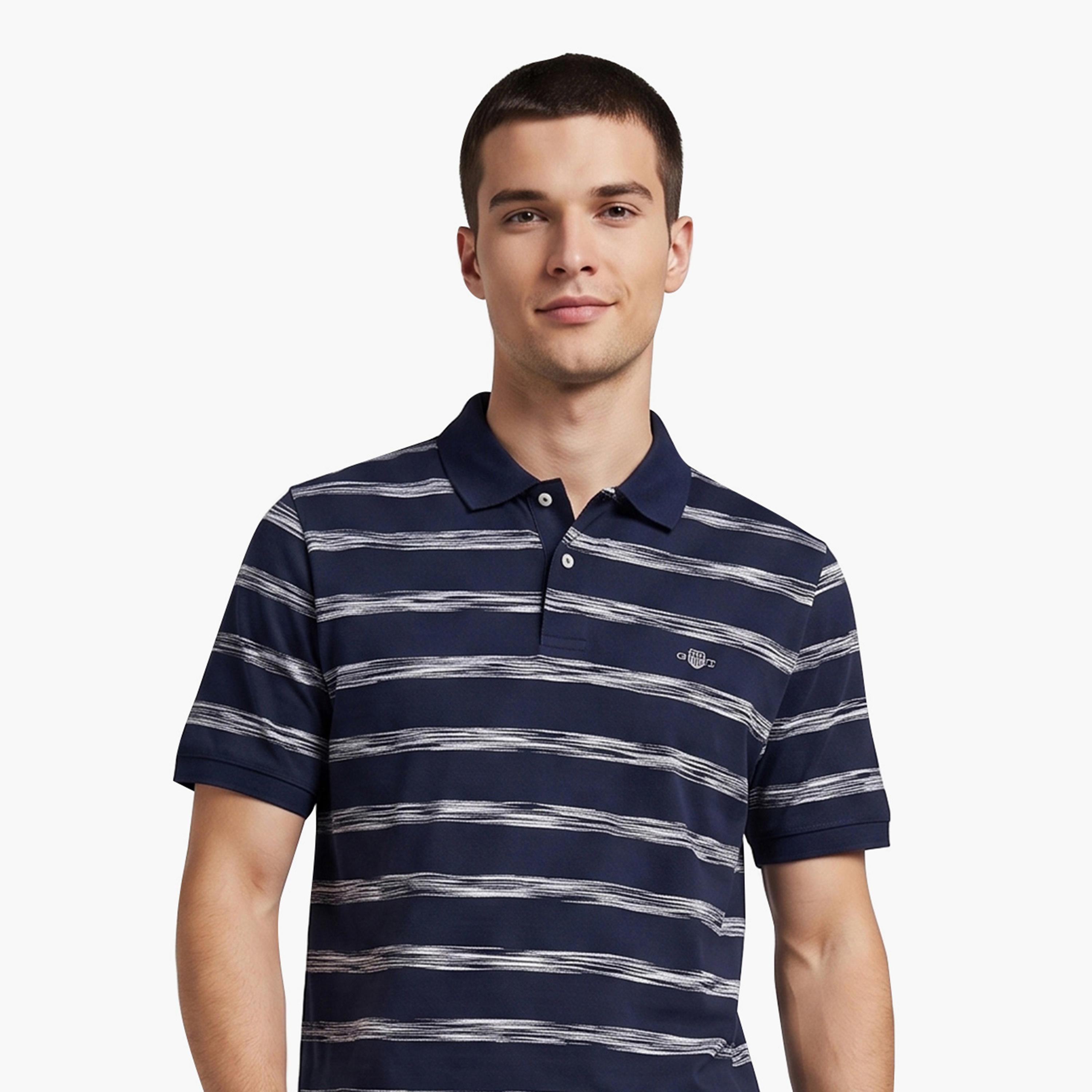 Gant Striped Collared Short Sleeves Men's Polo T-Shirt-men-clothing-tshirtsandpolos-polos-image-3