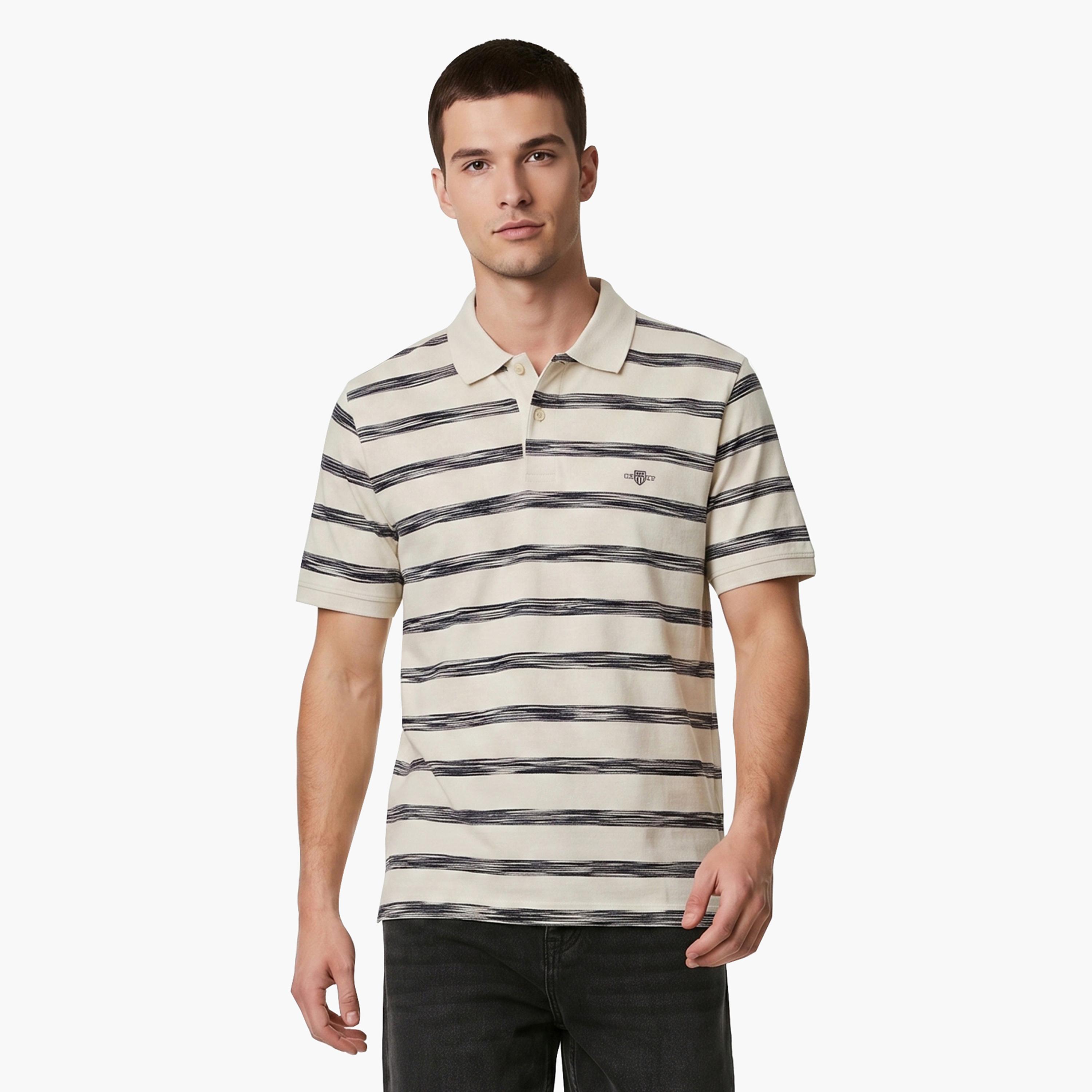 Gant Striped Collared Short Sleeves Men's Polo T-Shirt-men-clothing-tshirtsandpolos-polos-image-1