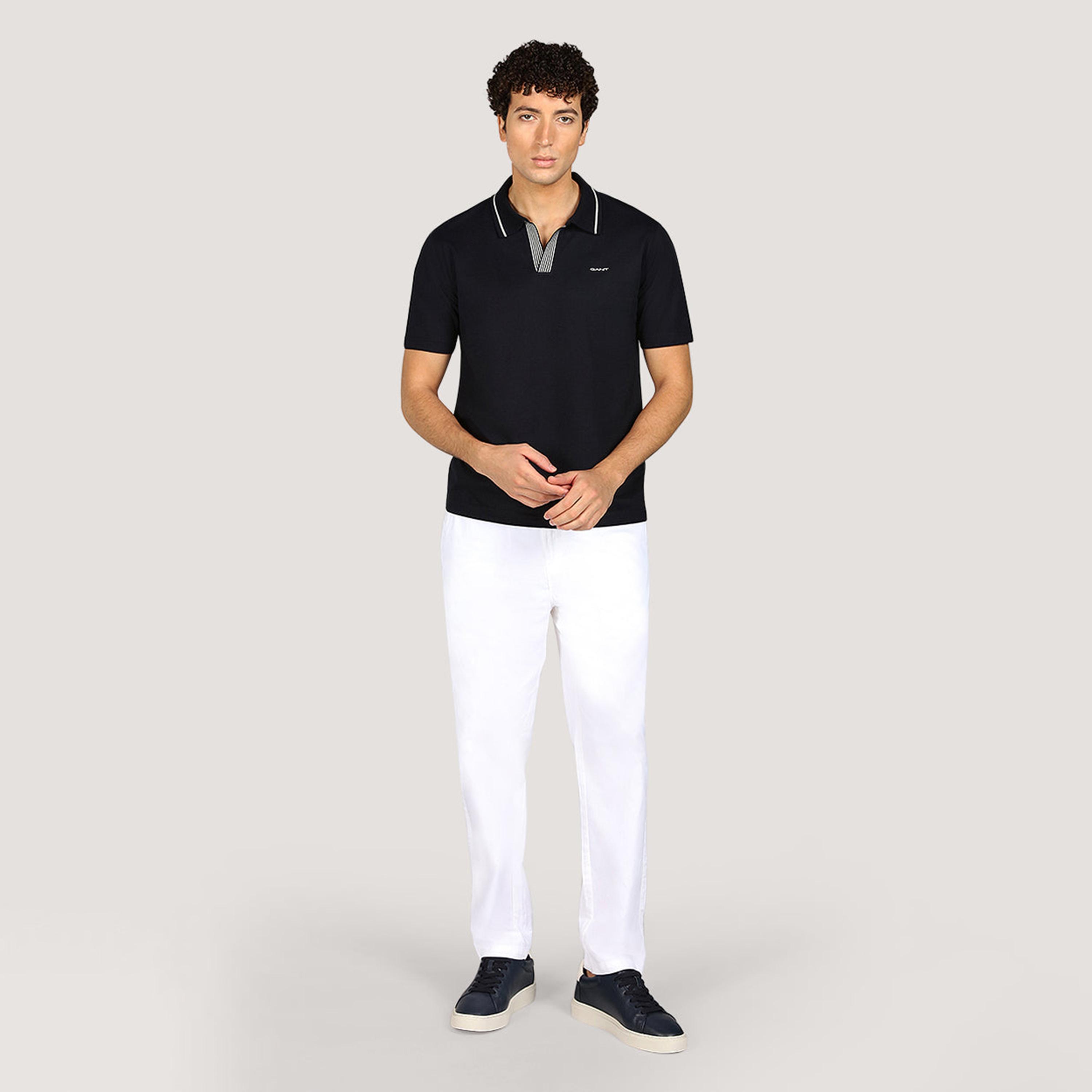 تيشيرت بولو رجالي بأكمام قصيرة وياقة جوني، سادة من جانت-men-clothing-tshirtsandpolos-polos-image-6