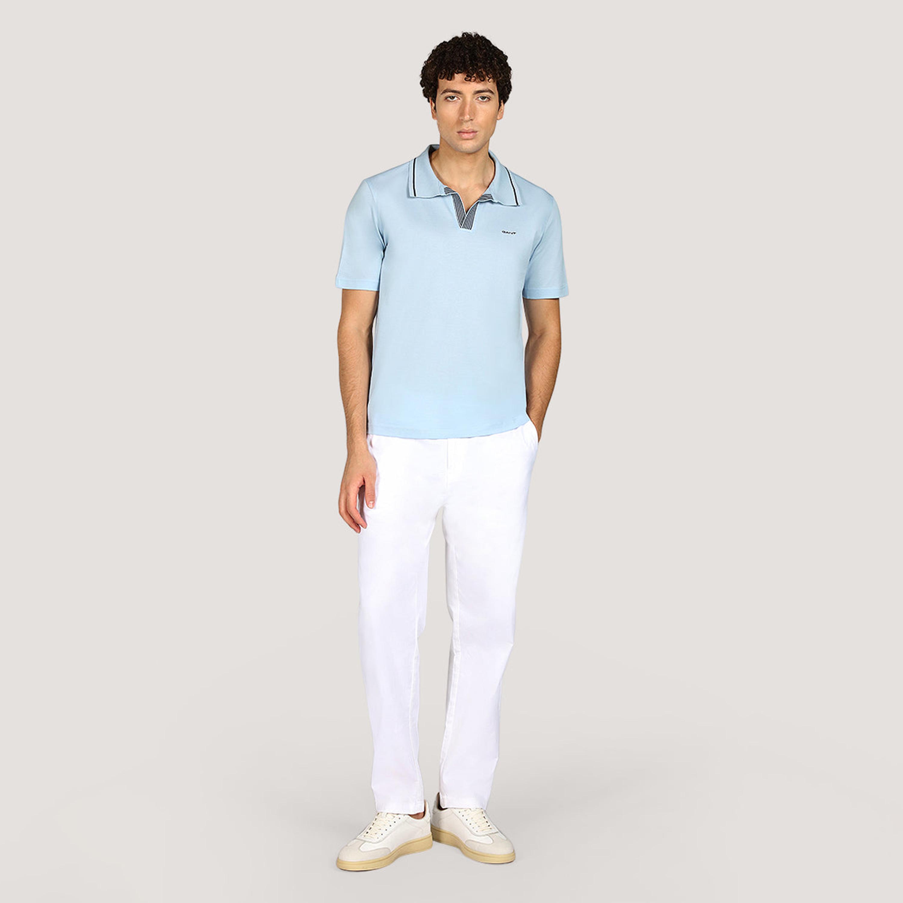 تيشيرت بولو رجالي بأكمام قصيرة وياقة جوني، سادة من جانت-men-clothing-tshirtsandpolos-polos-image-10