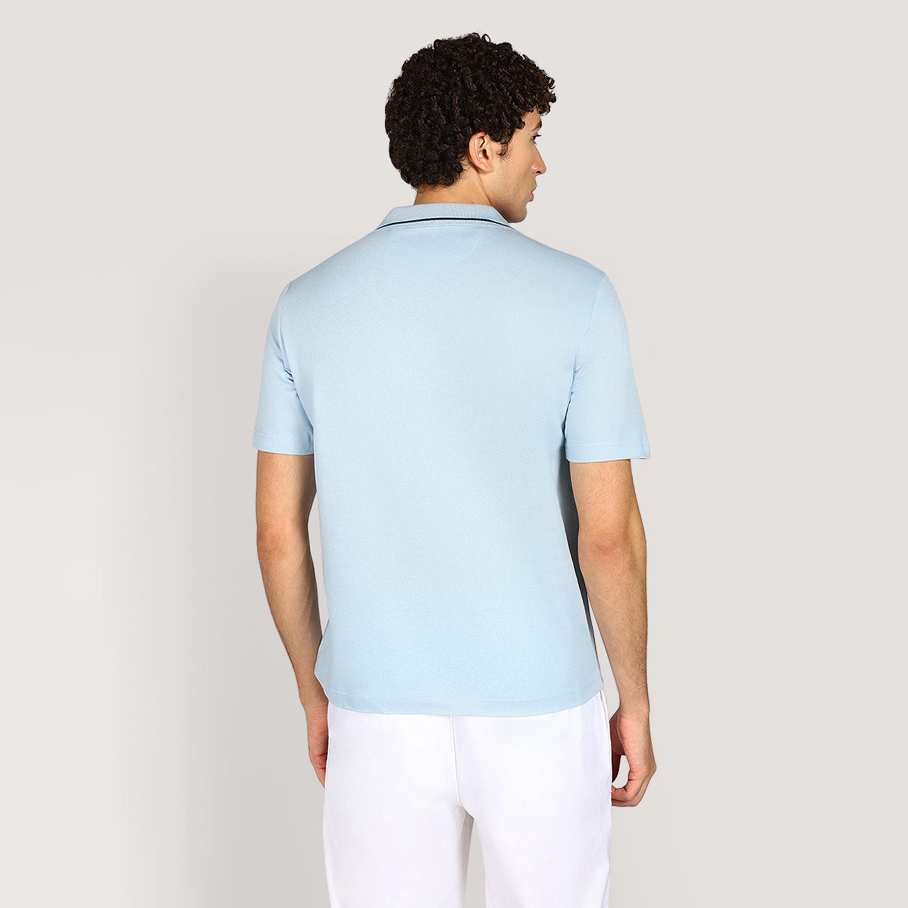 تيشيرت بولو رجالي بأكمام قصيرة وياقة جوني، سادة من جانت-men-clothing-tshirtsandpolos-polos-image-12