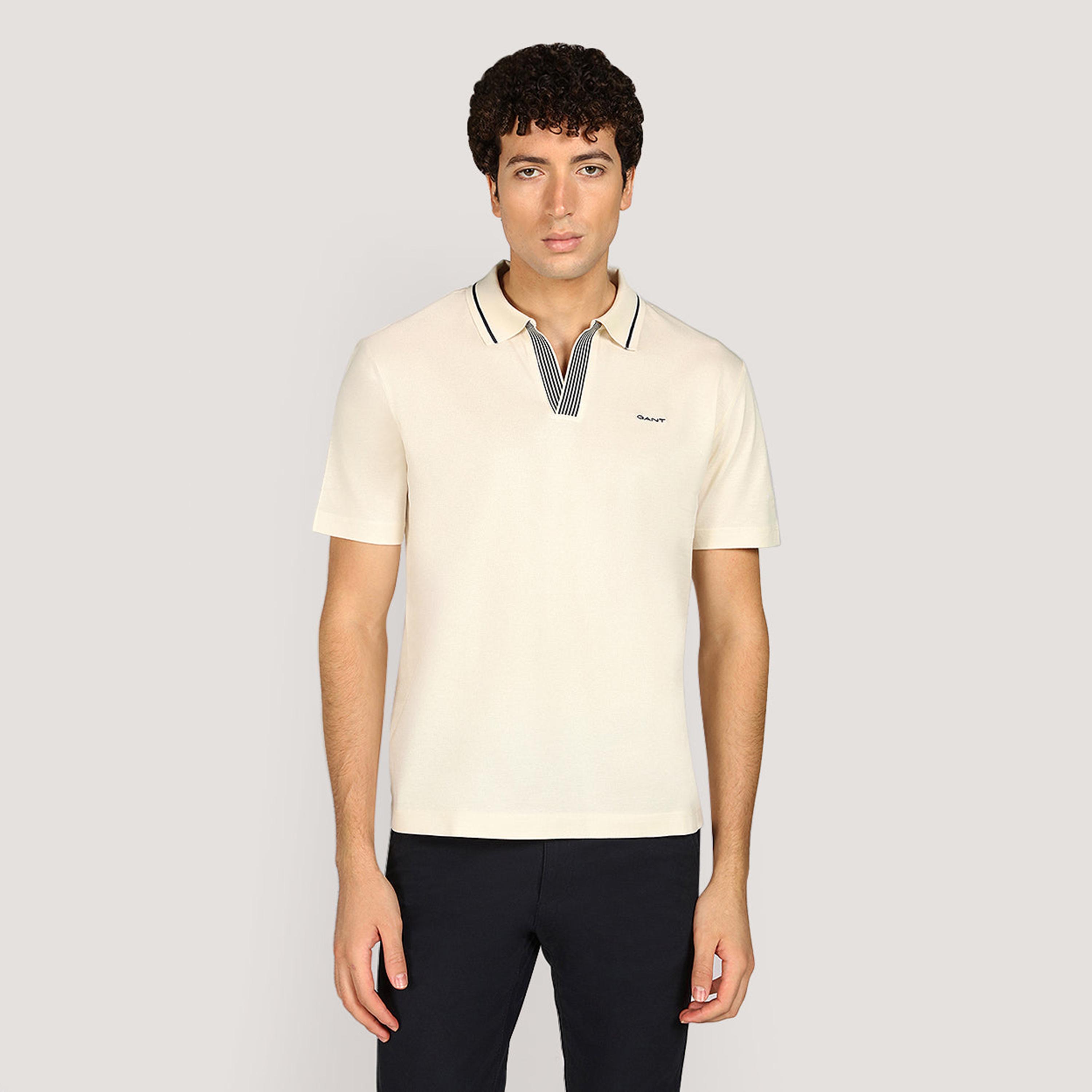 Gant Plain Johnny Collar Short Sleeves Men's Polo T-Shirt-men-clothing-tshirtsandpolos-polos-image-1