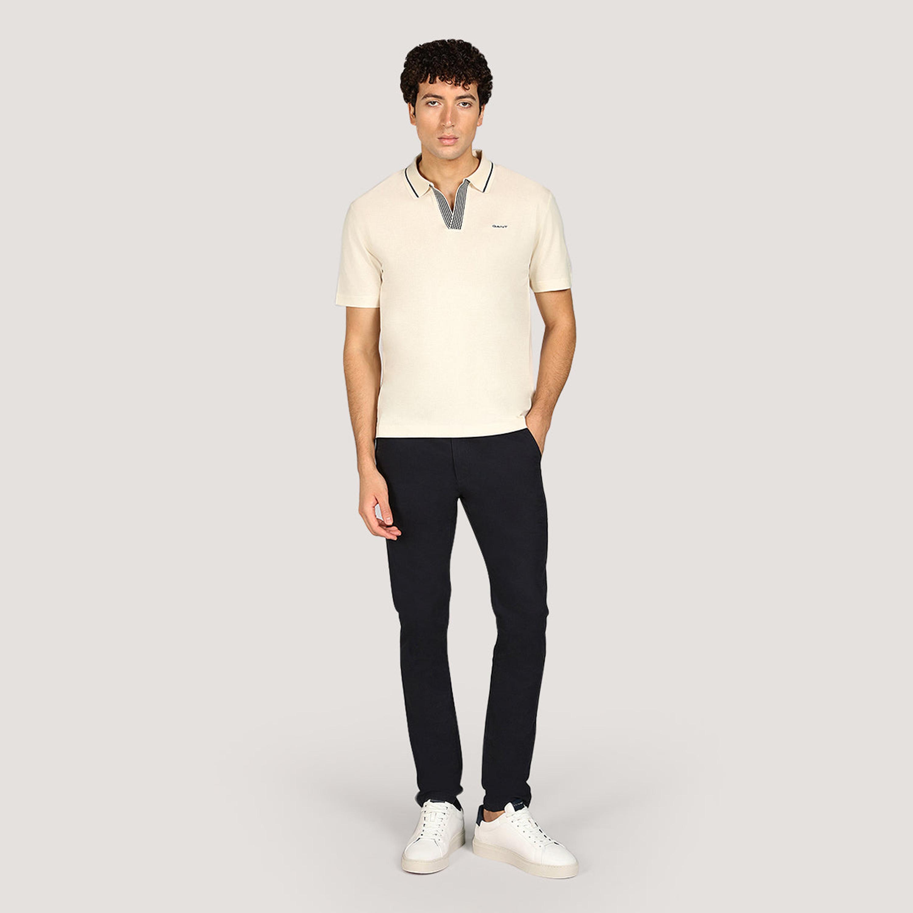 Gant Plain Johnny Collar Short Sleeves Men's Polo T-Shirt-men-clothing-tshirtsandpolos-polos-image-2