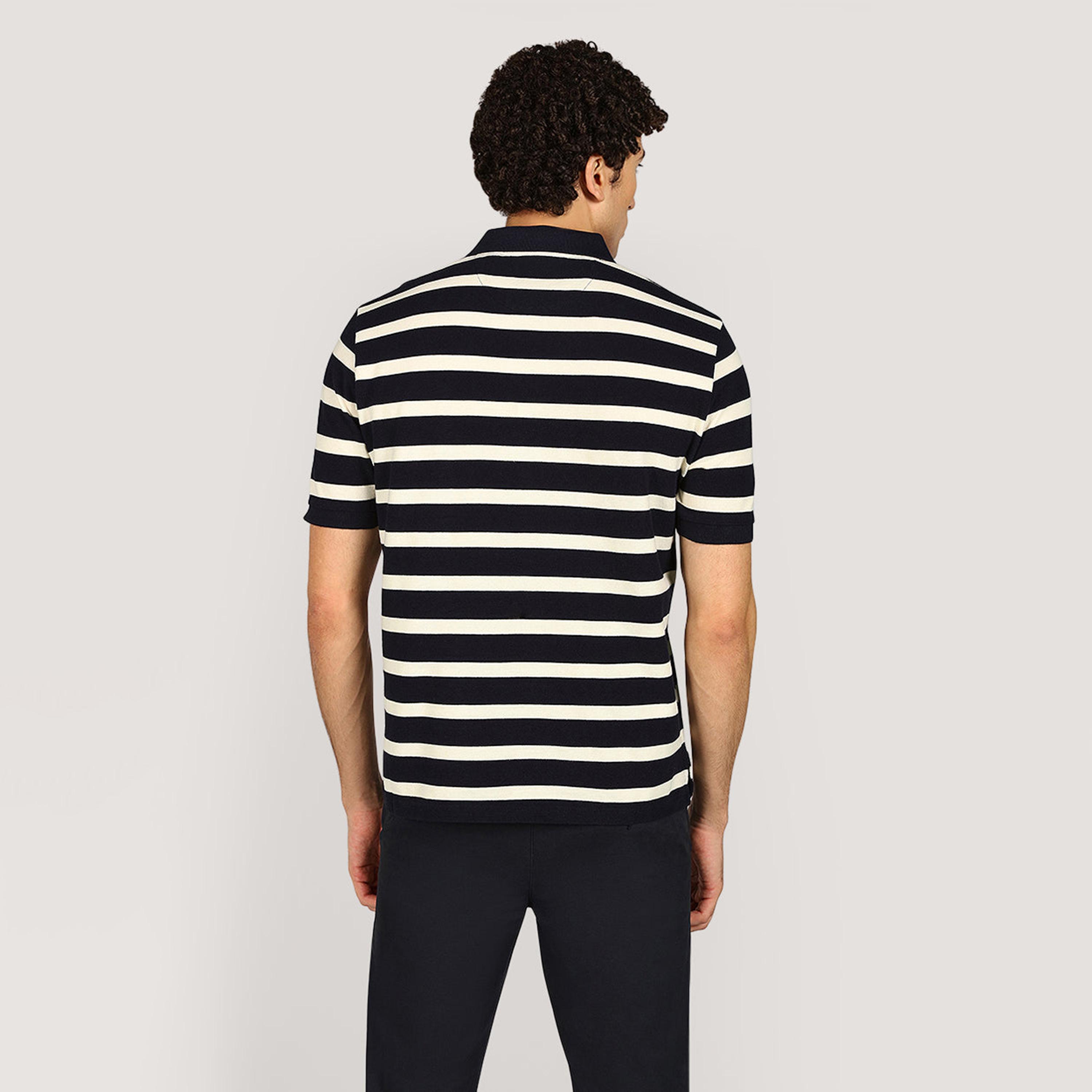 تي شيرت بولو رجالي مخطط بأكمام قصيرة وياقة من جانت-men-clothing-tshirtsandpolos-polos-image-4