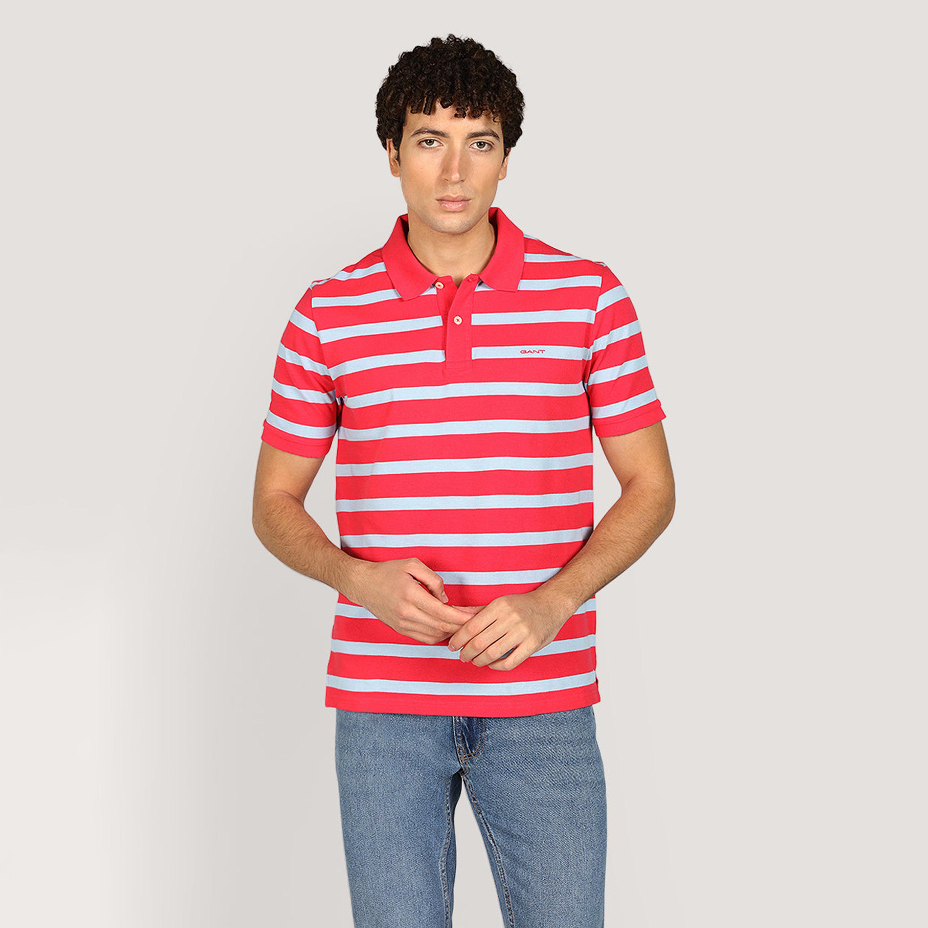 تي شيرت بولو رجالي مخطط بأكمام قصيرة وياقة من جانت-men-clothing-tshirtsandpolos-polos-image-5