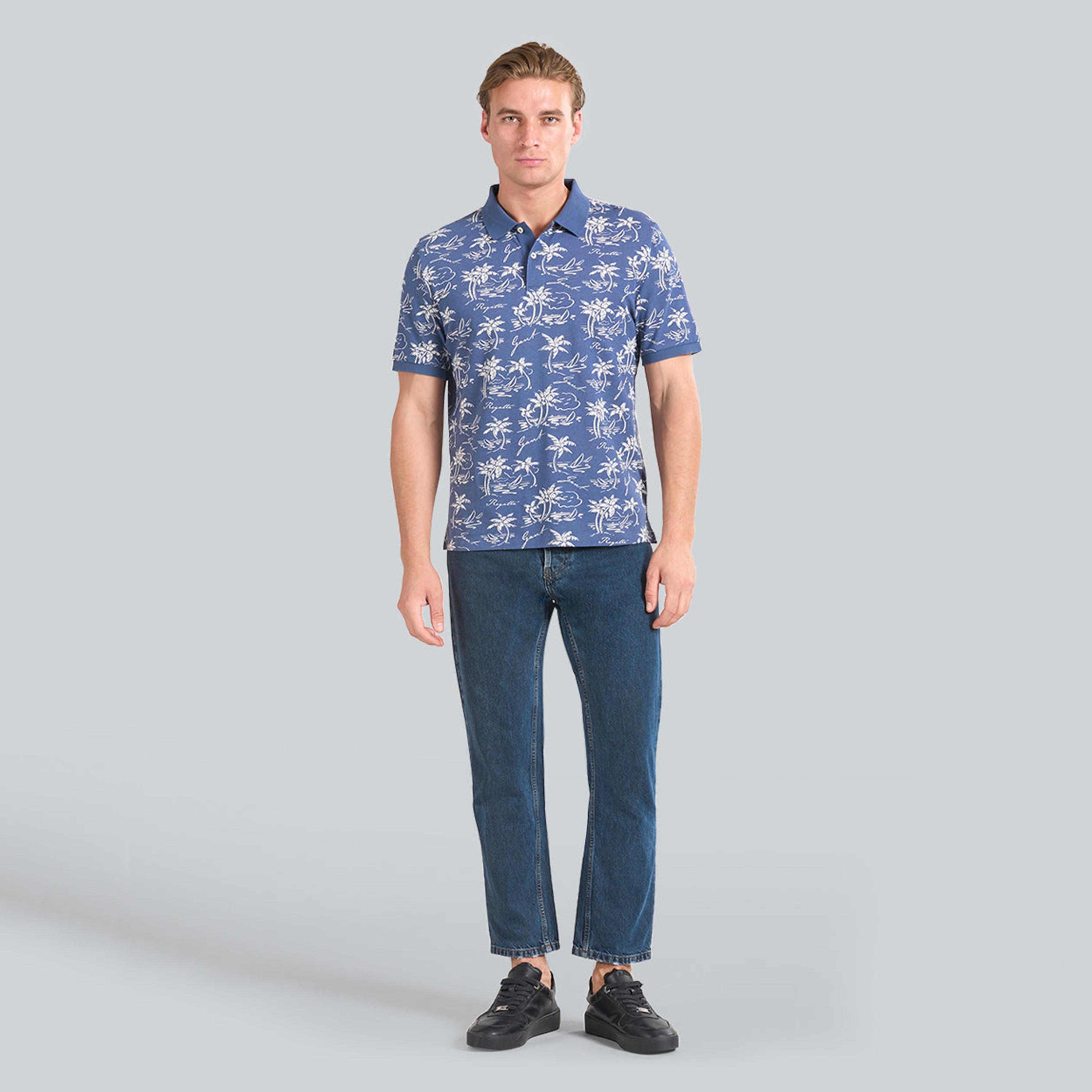 تيشيرت بولو رجالي بياقة وطبعة استوائية بالكامل وأكمام قصيرة من جانت.-men-clothing-tshirtsandpolos-polos-image-2