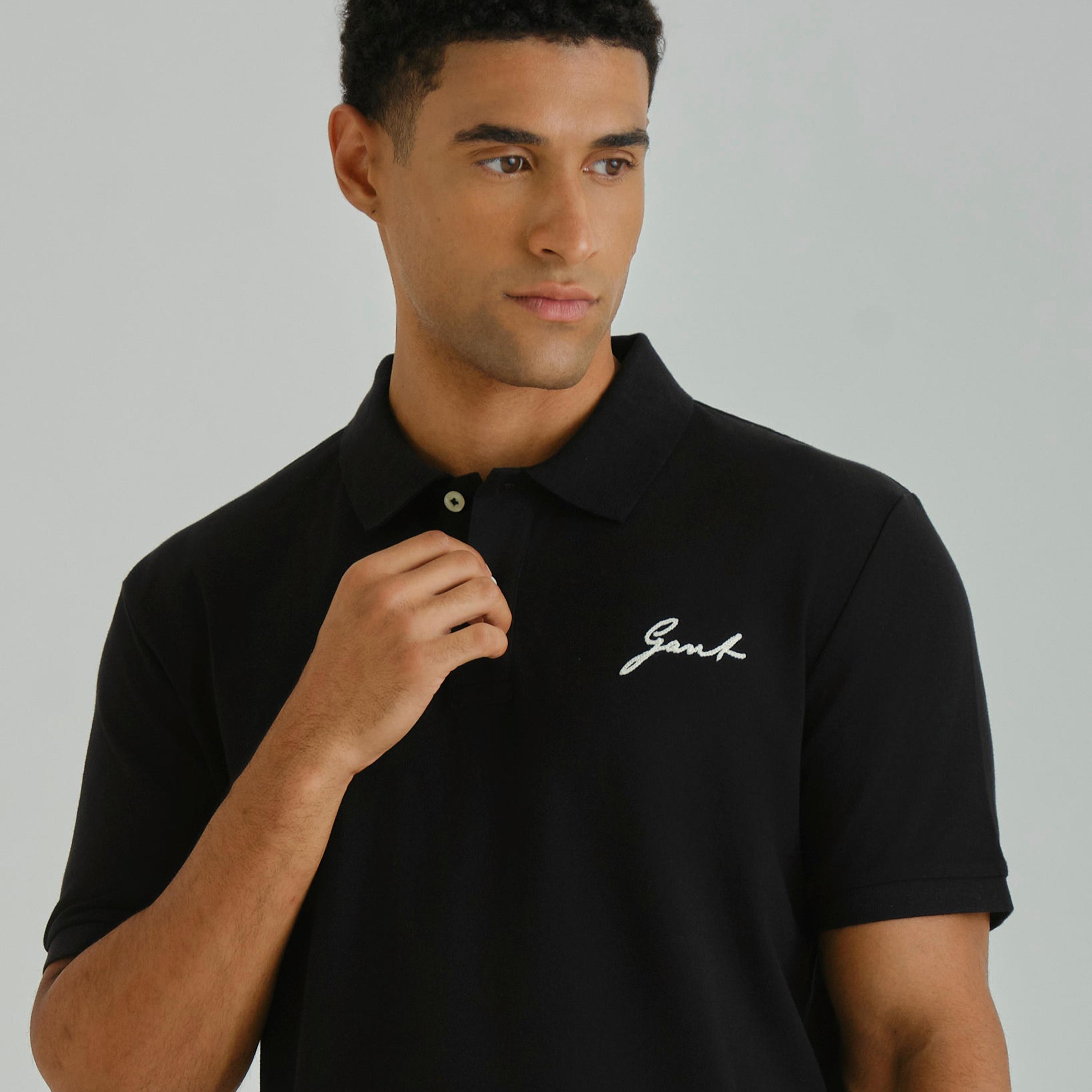 تيشيرت بولو رجالي بياقة سادة وأكمام قصيرة من جانت.-men-clothing-tshirtsandpolos-polos-image-2