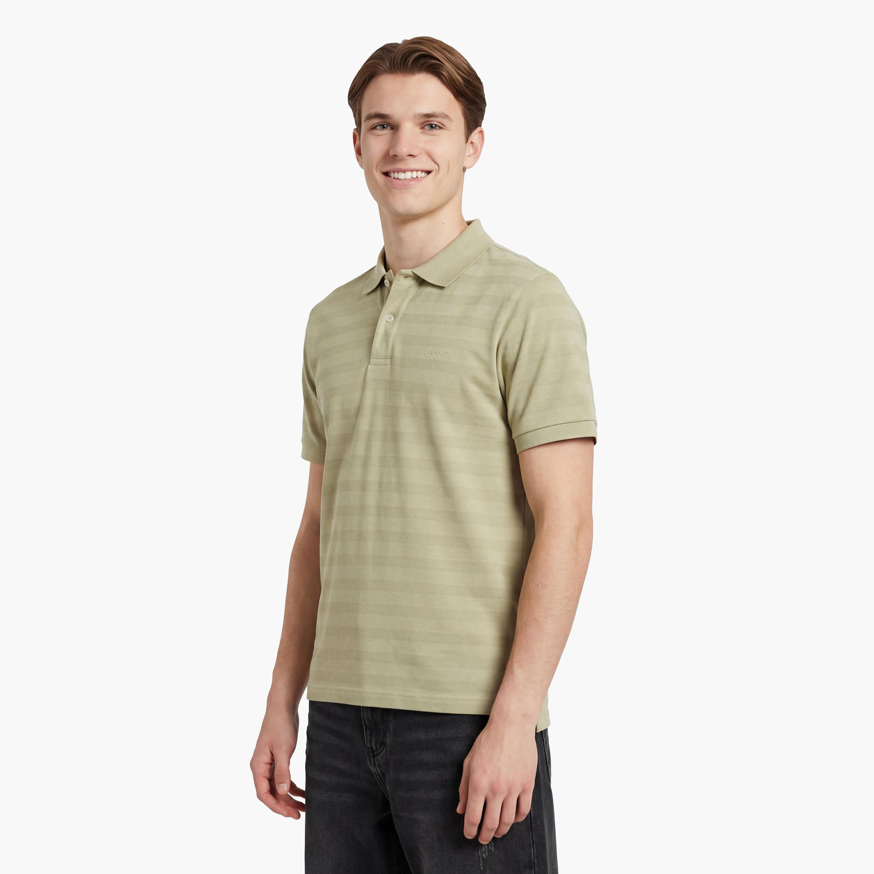 تي شيرت بولو رجالي بأكمام قصيرة وياقة بياقة بتصميم مخطط بارز من جانت-men-clothing-tshirtsandpolos-polos-image-8
