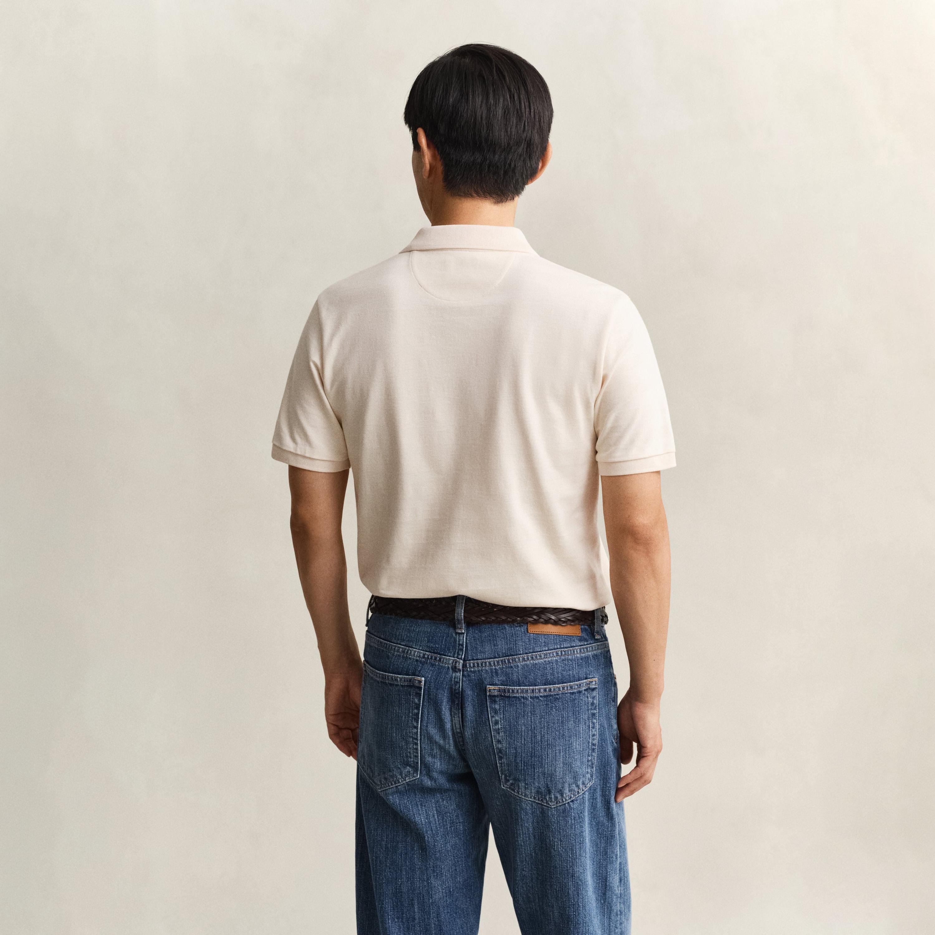 تي شيرت بولو رجالي بأكمام قصيرة وياقة بياقة بتصميم مخطط بارز من جانت-men-clothing-tshirtsandpolos-polos-image-4