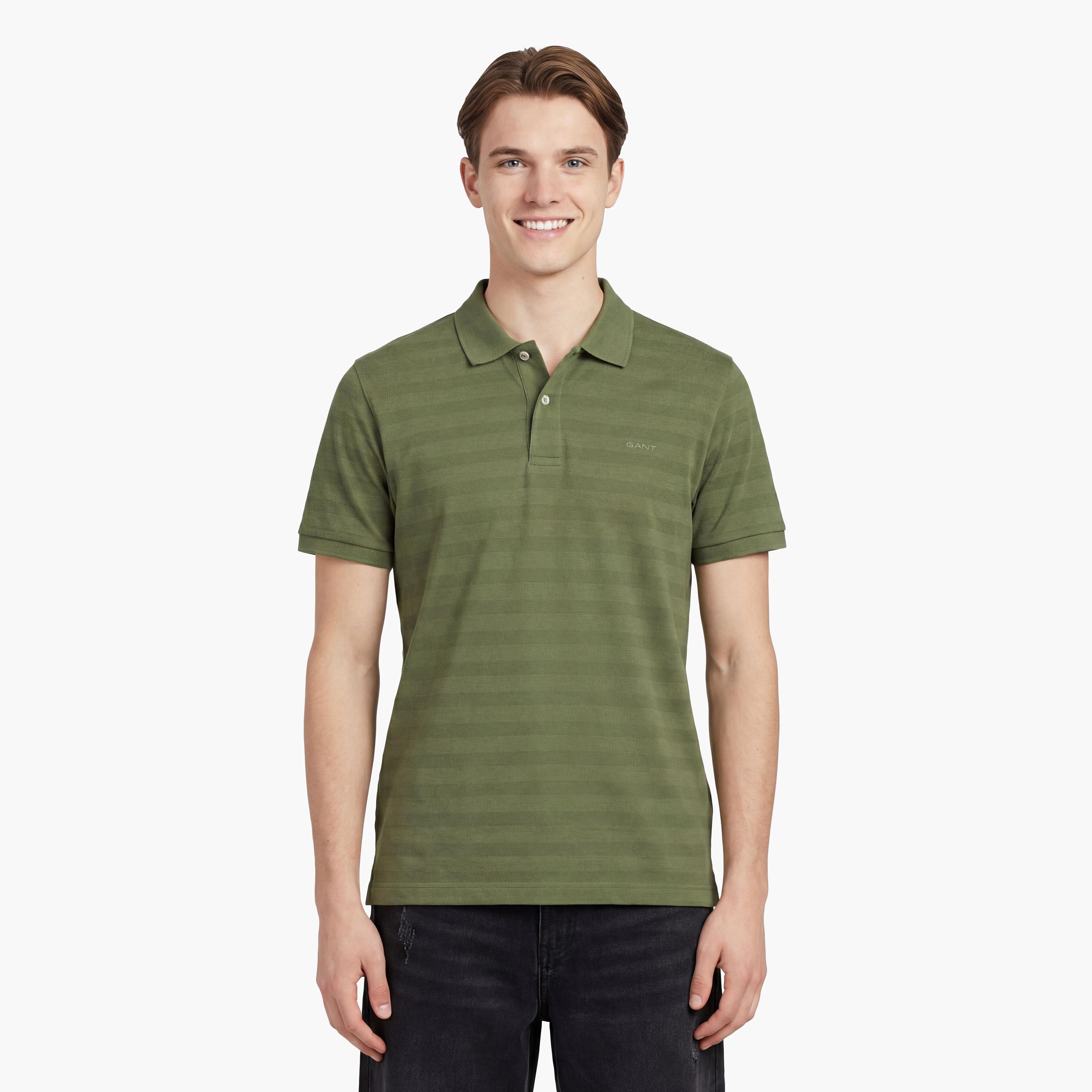 تي شيرت بولو رجالي بأكمام قصيرة وياقة بياقة بتصميم مخطط بارز من جانت-men-clothing-tshirtsandpolos-polos-image-12