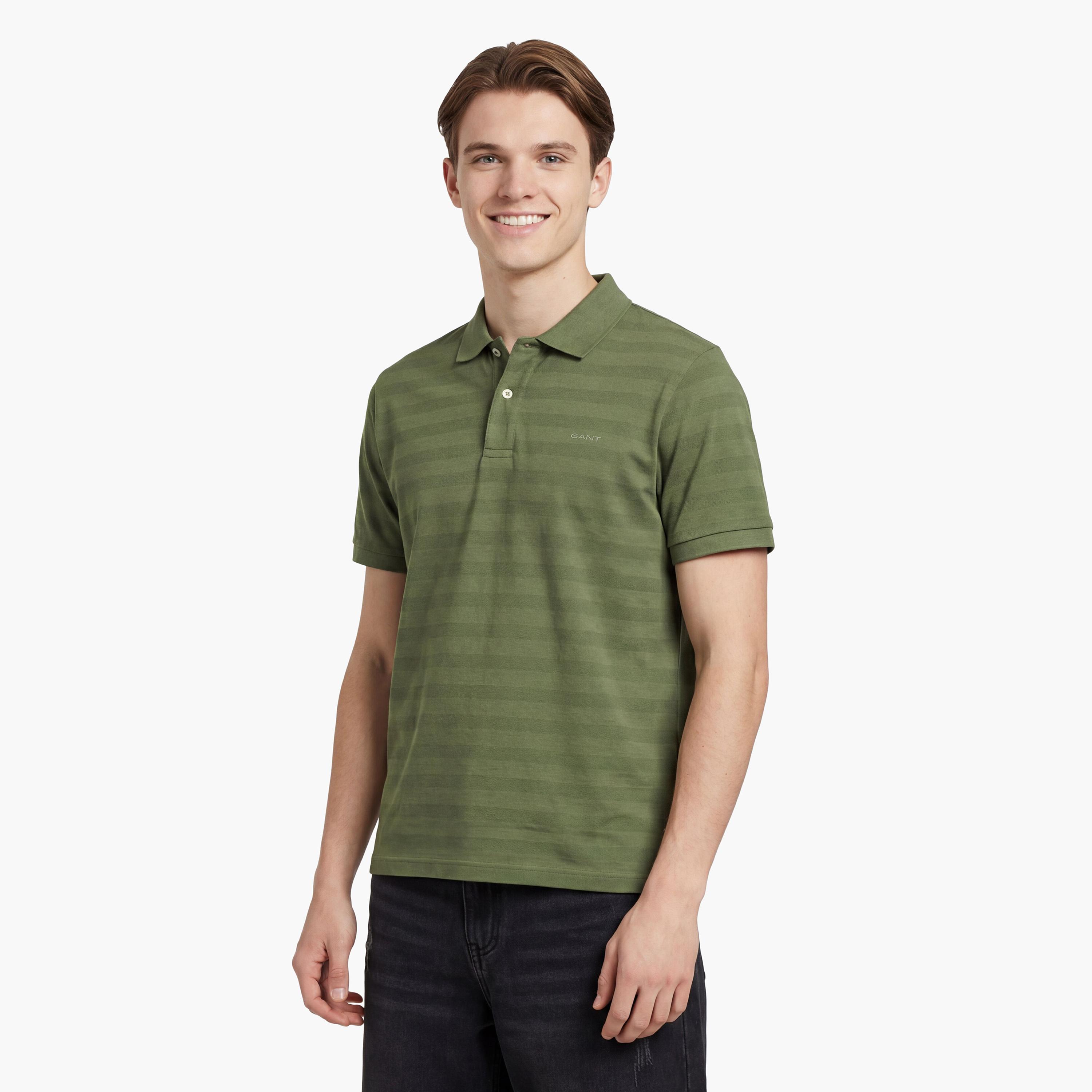 تي شيرت بولو رجالي بأكمام قصيرة وياقة بياقة بتصميم مخطط بارز من جانت-men-clothing-tshirtsandpolos-polos-image-14