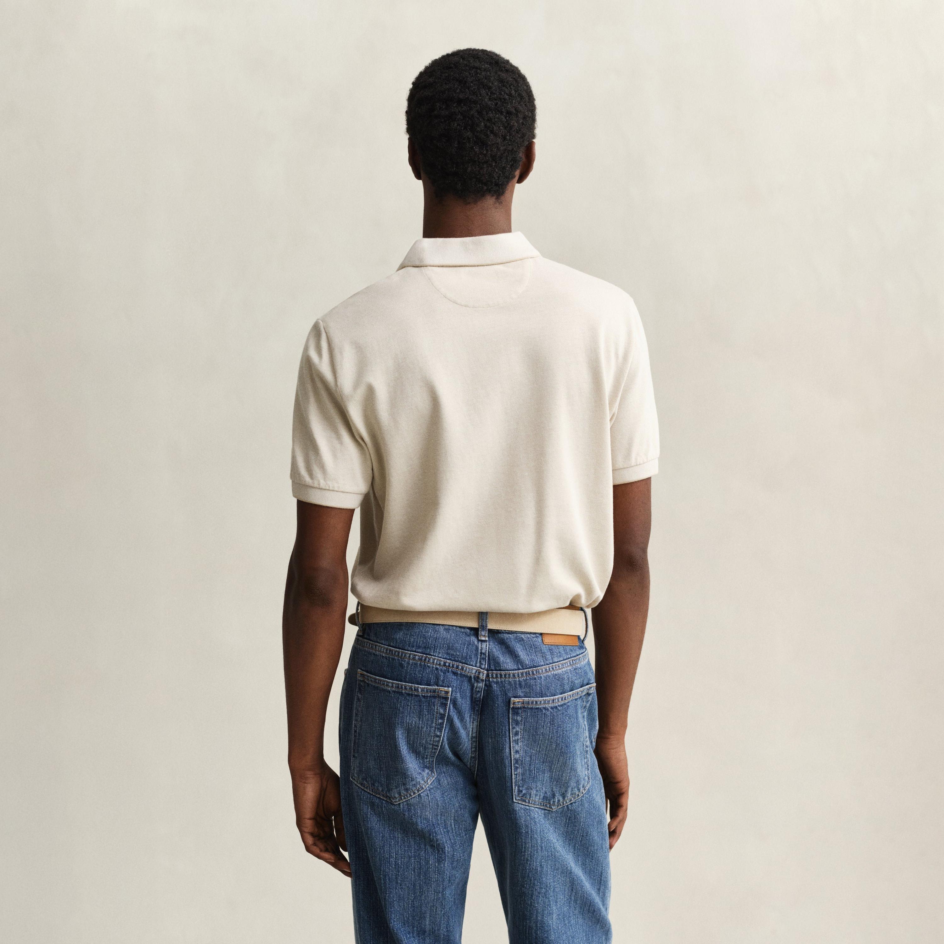 تي شيرت بولو رجالي سادة بأكمام قصيرة وياقة من جانت-men-clothing-tshirtsandpolos-polos-image-4