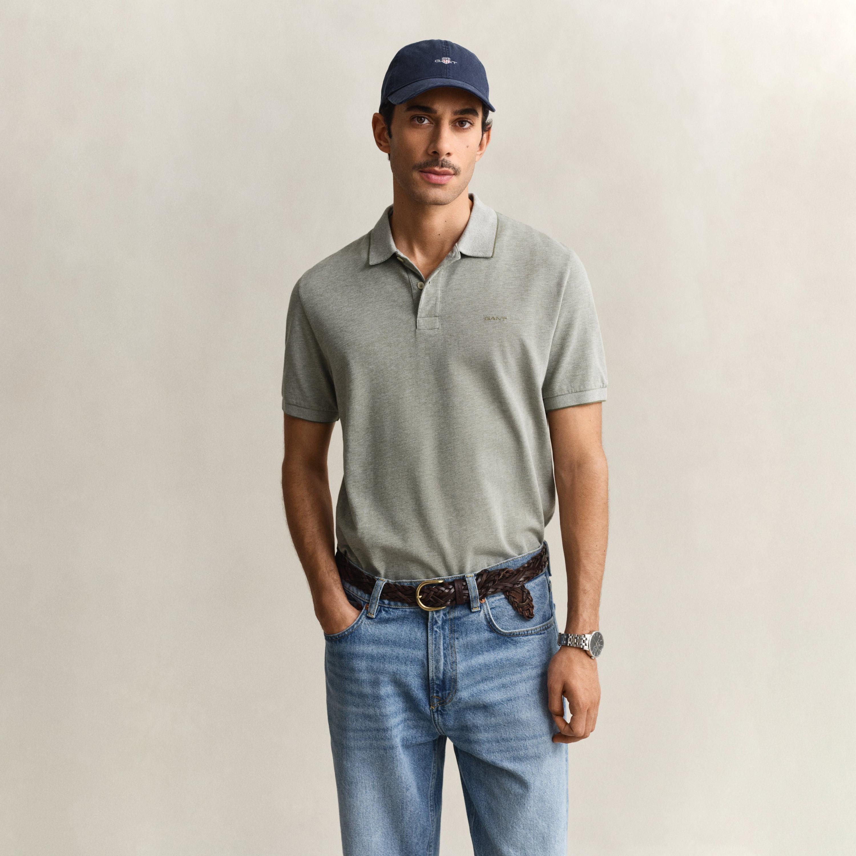 تي شيرت بولو رجالي سادة بأكمام قصيرة وياقة من جانت-men-clothing-tshirtsandpolos-polos-image-6