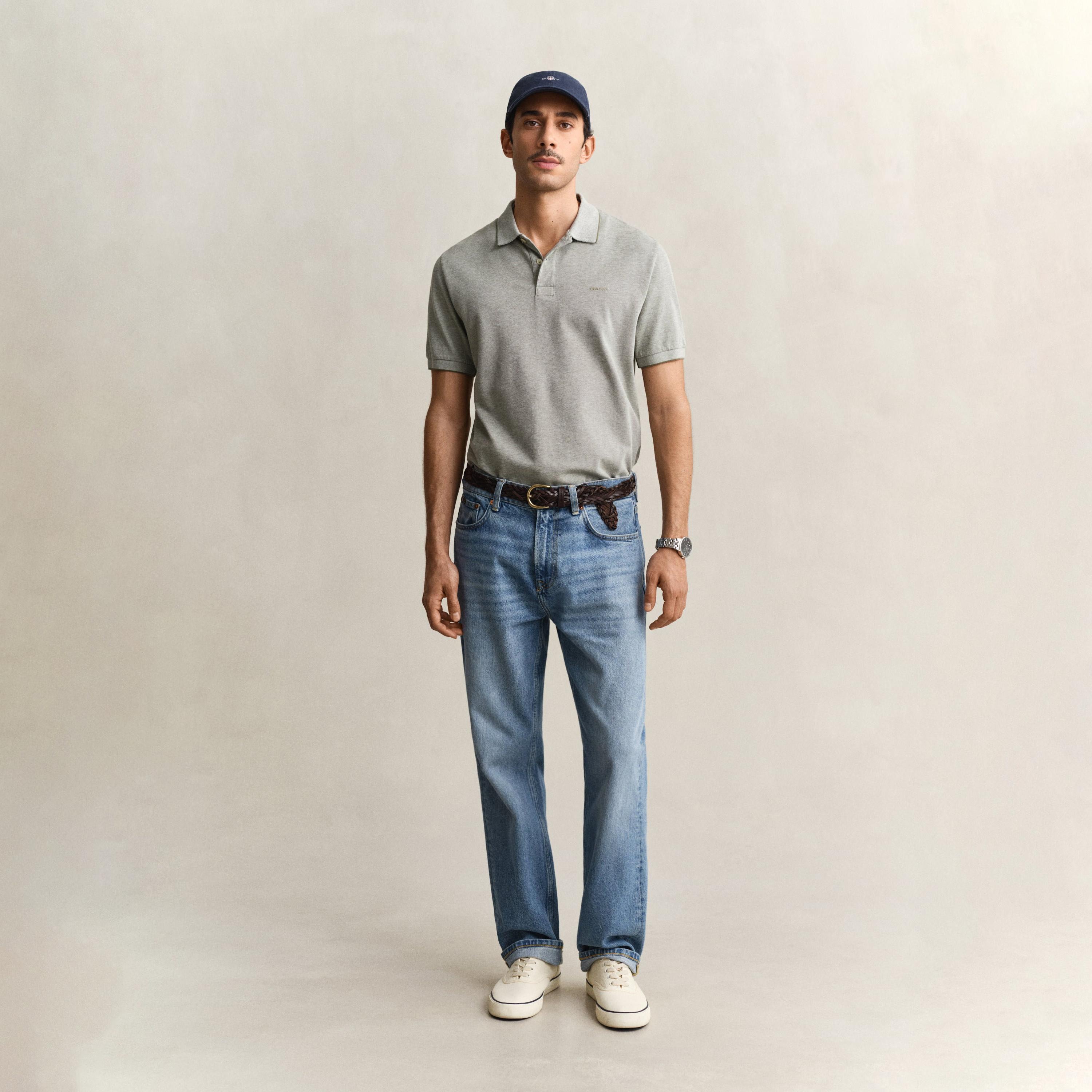 تي شيرت بولو رجالي سادة بأكمام قصيرة وياقة من جانت-men-clothing-tshirtsandpolos-polos-image-7