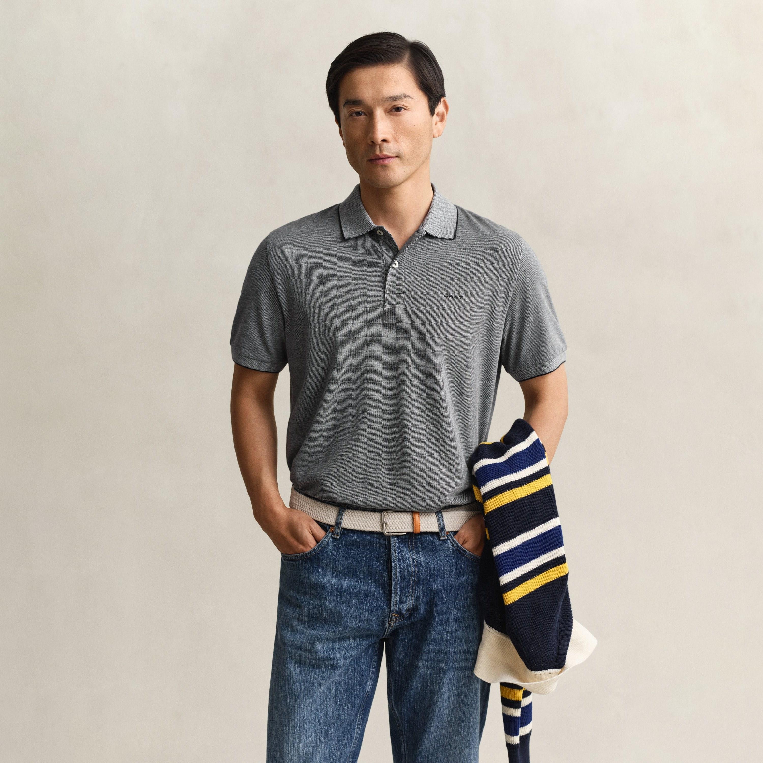 تي شيرت بولو رجالي سادة بأكمام قصيرة وياقة من جانت-men-clothing-tshirtsandpolos-polos-image-11